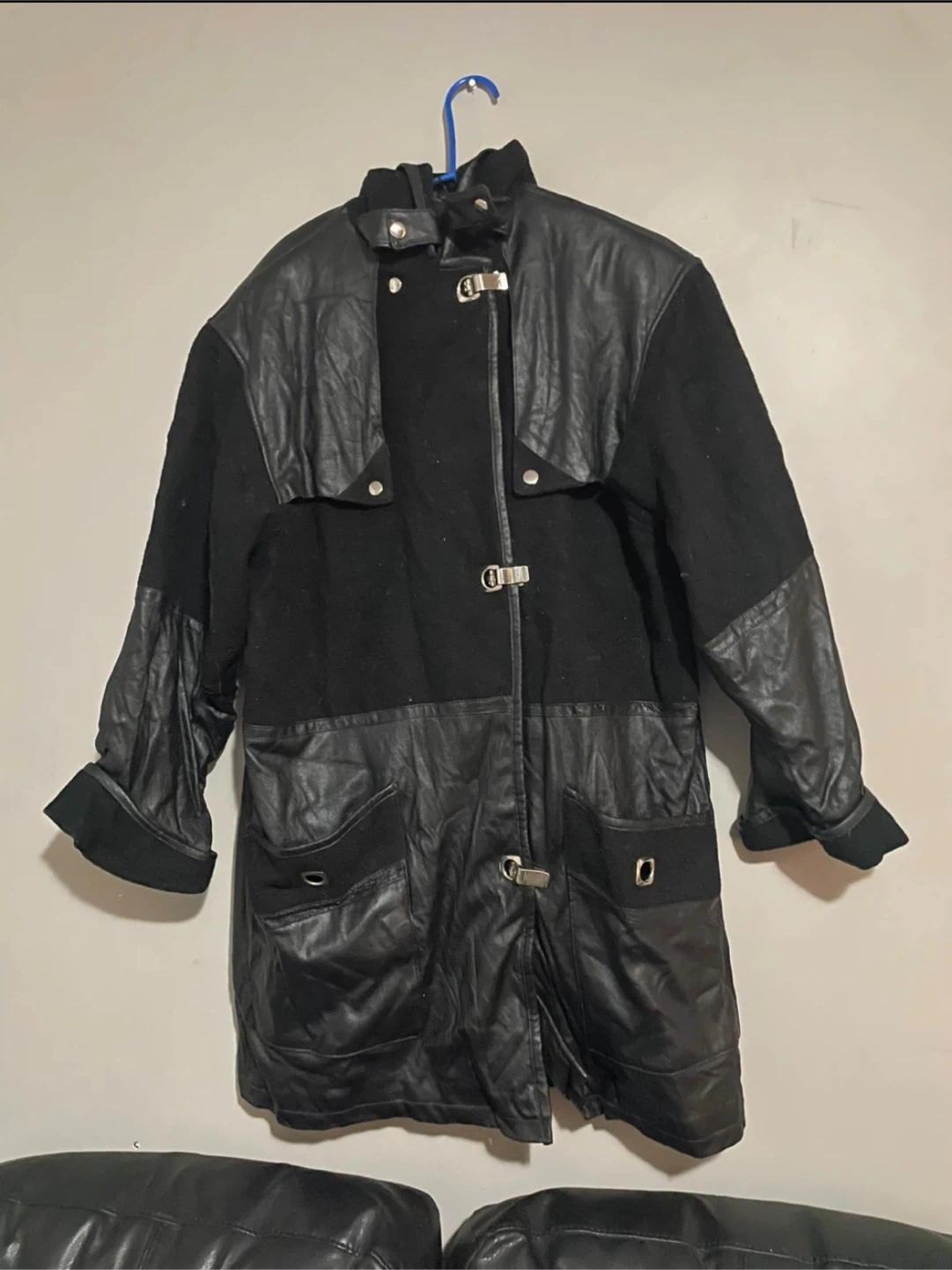 Hilary Radley Wool and Leather Coat