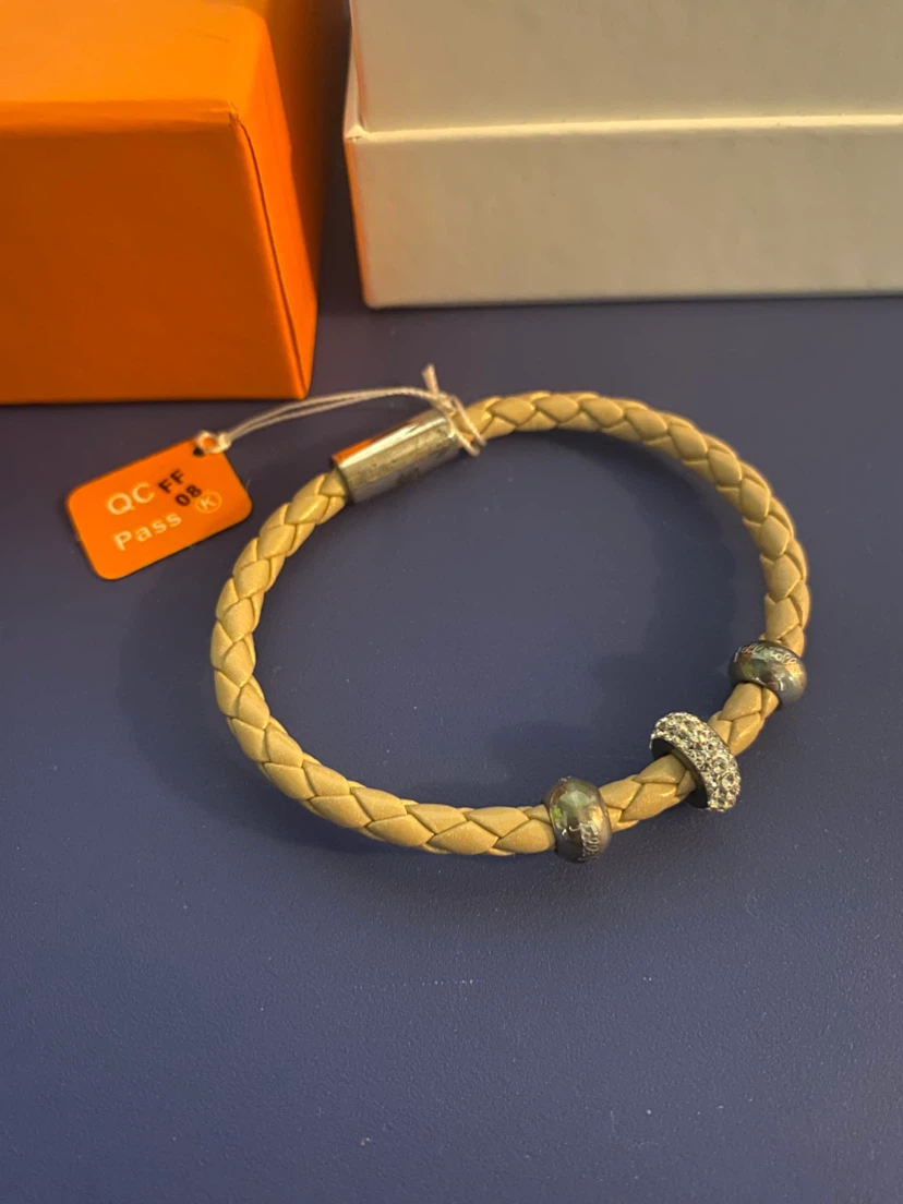 FOLLI FOLLIE BRAIDED LEATHER CRYSTAL BRACELET NEW! Size SMALL - photo 4