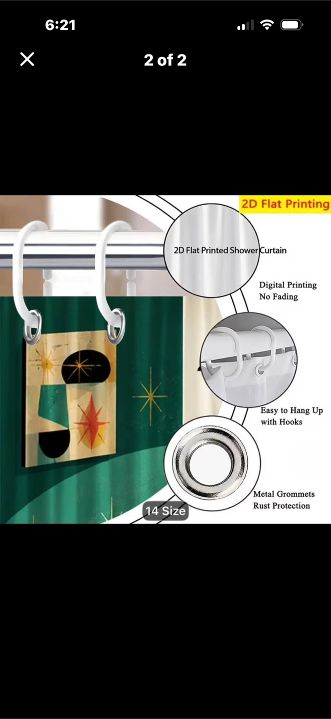 Quirky Mid-Century Modern Cat Shower Curtain - photo 2