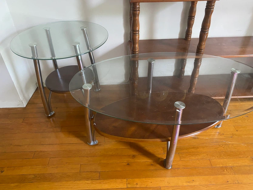 4 Piece Glass and Wood Furniture Set - Bronx - photo 2
