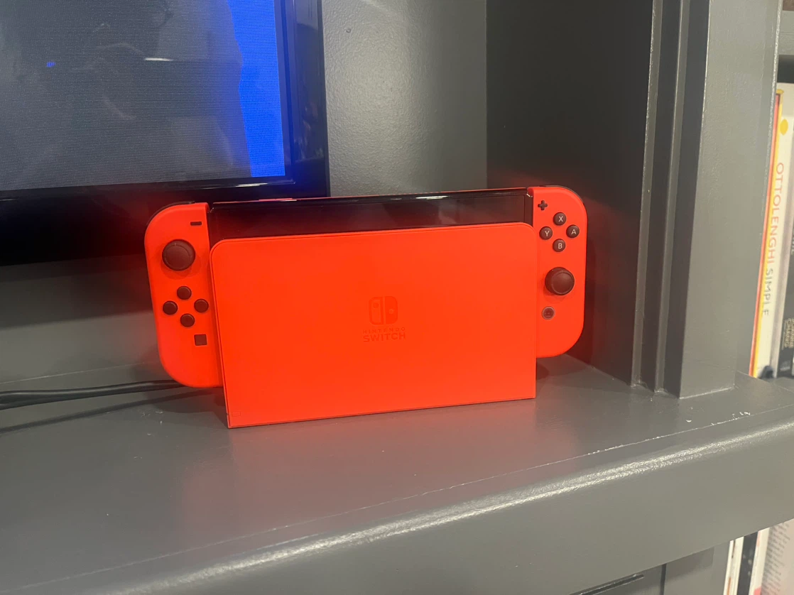 Nintendo Switch 1 OLED Console with Neon Red Joy-Cons