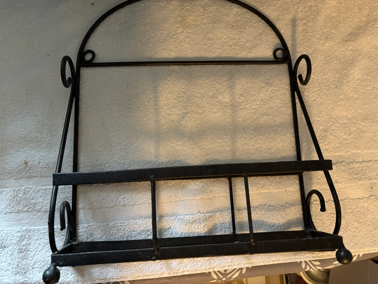 Small Black Metal Wall-Mount Shelf