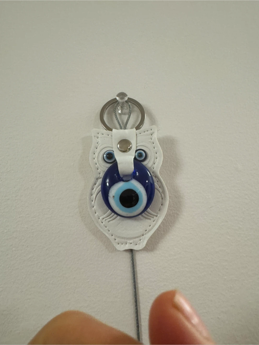 White Owl Evil Eye Keychain - photo 3