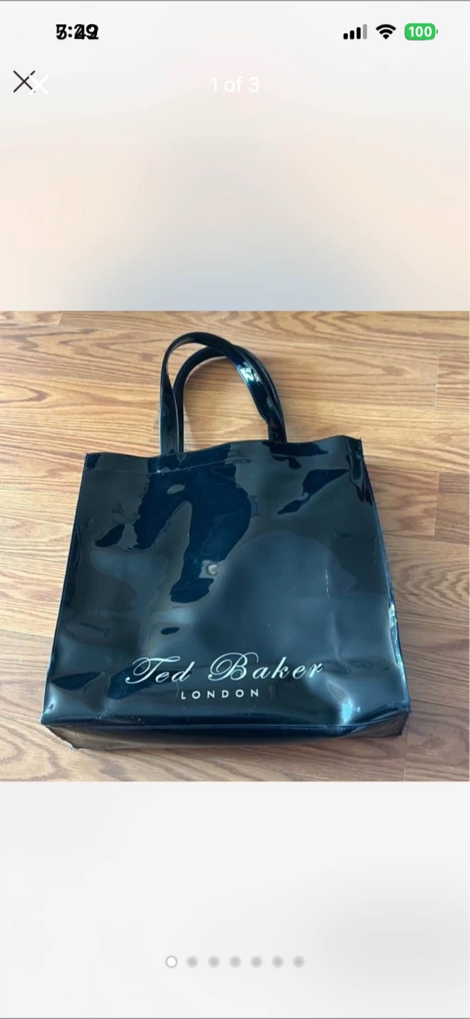 Ted Baker Black Patent Tote Bag