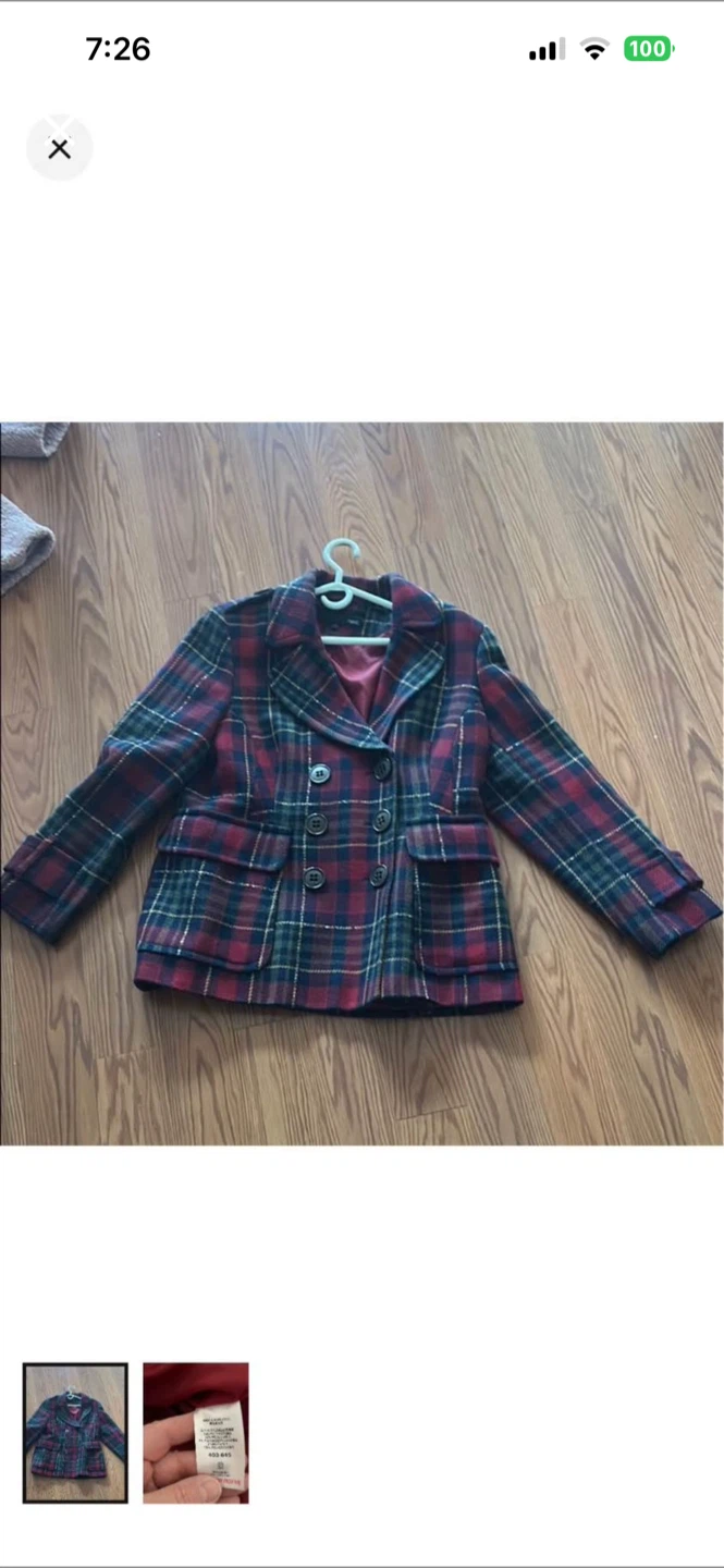 Next Plaid Double-Breasted Jacket