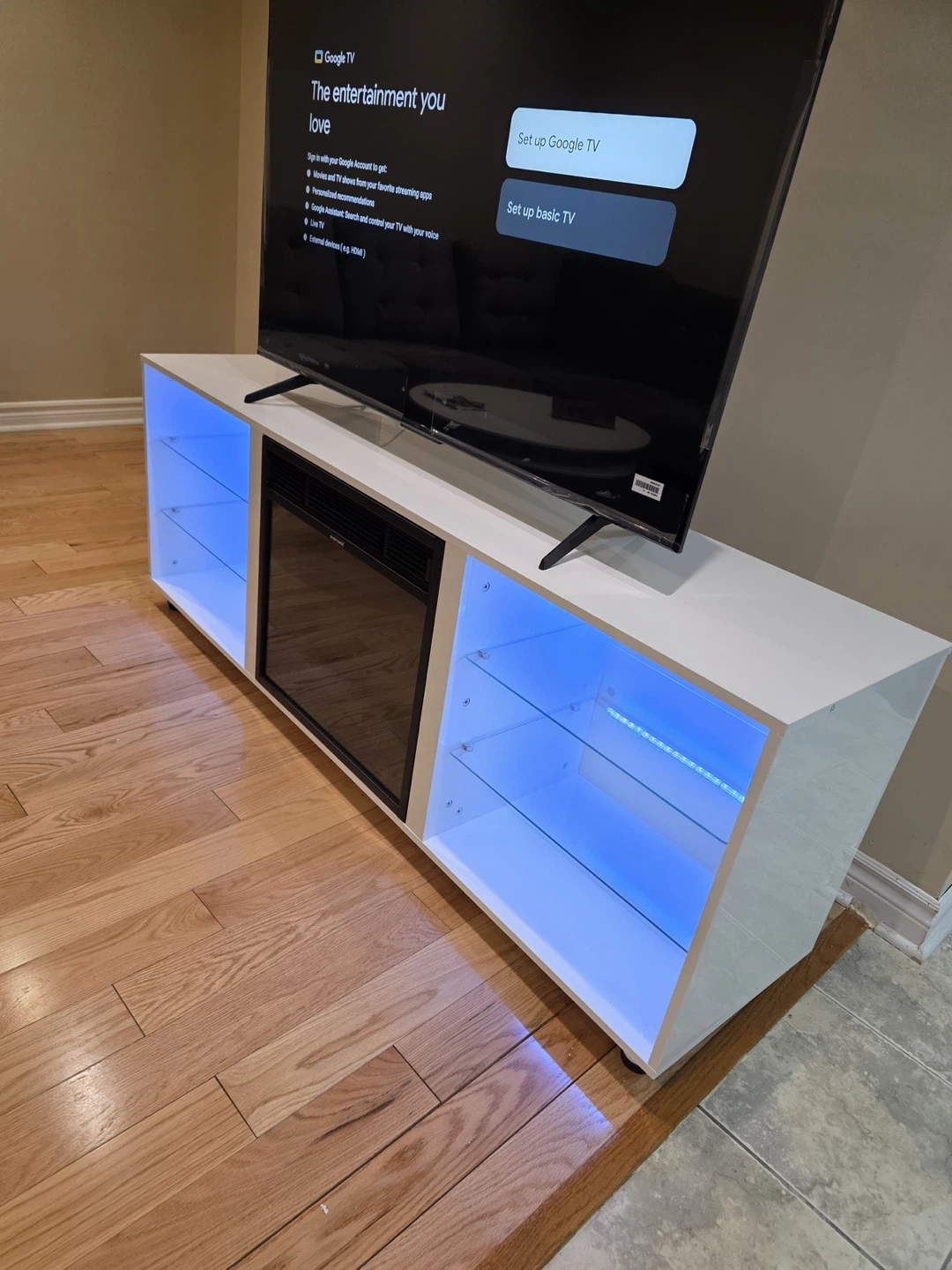 White Electric Fireplace TV Stand - photo 2