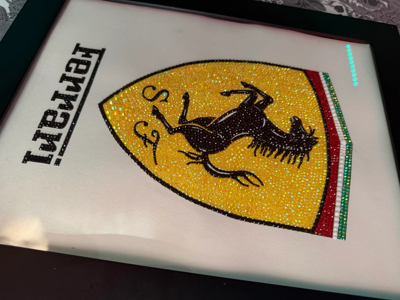 Framed Rhinestone Ferrari Wall Art - photo 4