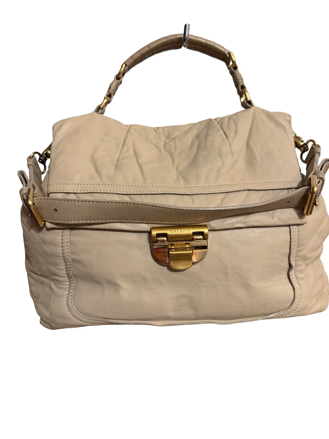 Nina Ricci beige leather handbag