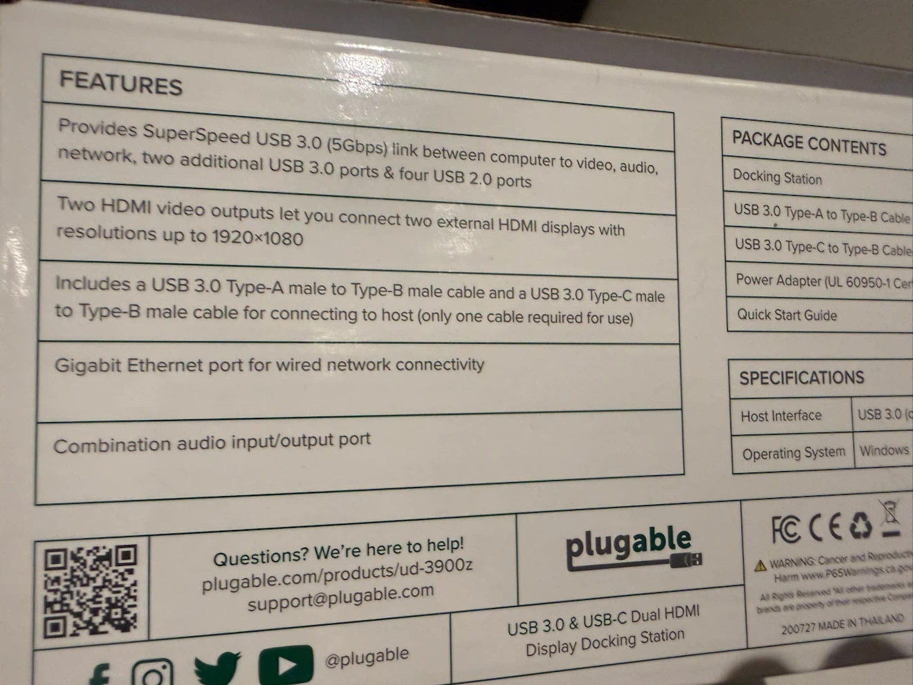 Plugable USB 3.0 & USB-C Dual HDMI Docking Station - photo 3