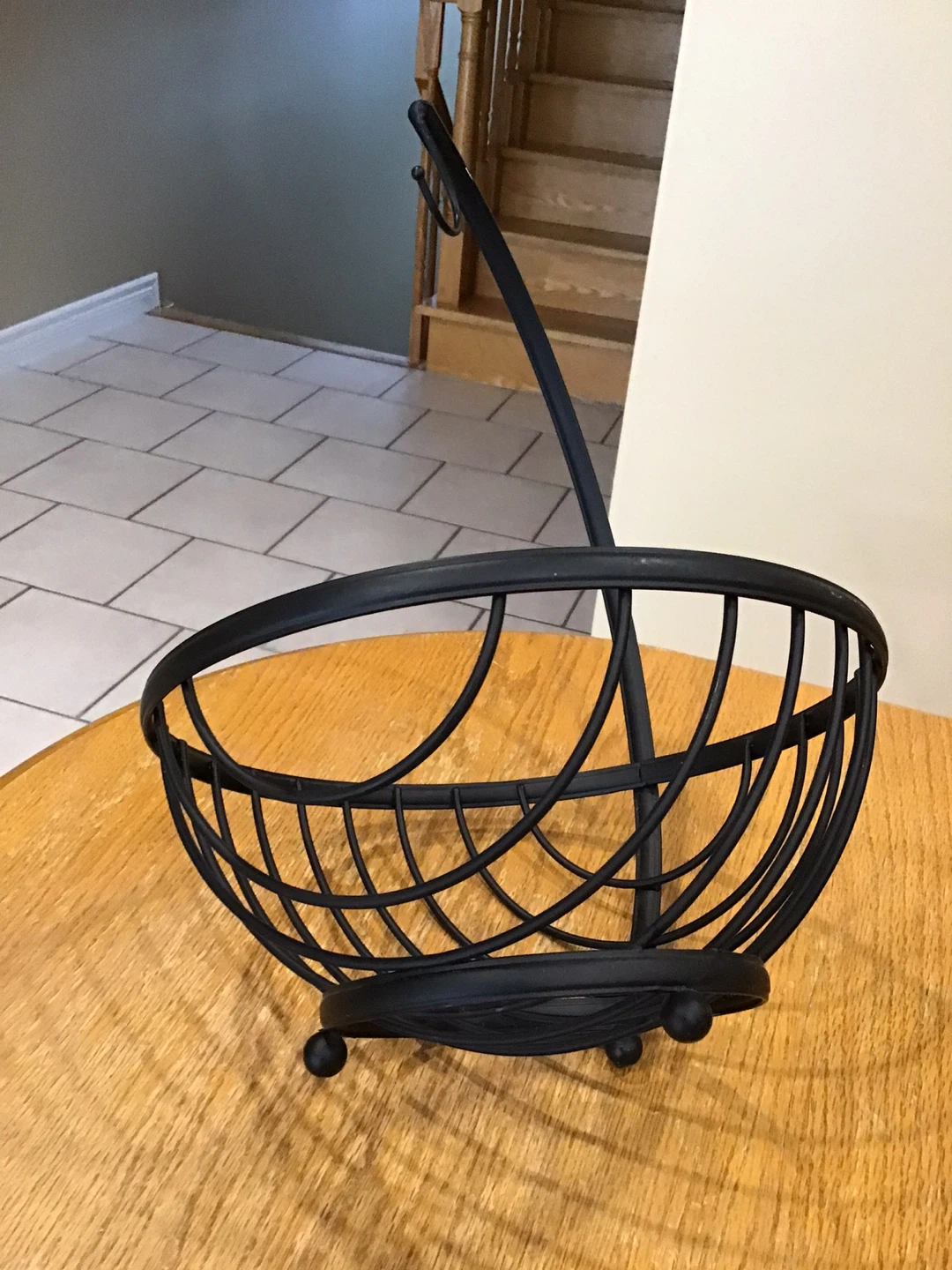 Black Metal Fruit Basket with Banana Hook - photo 3