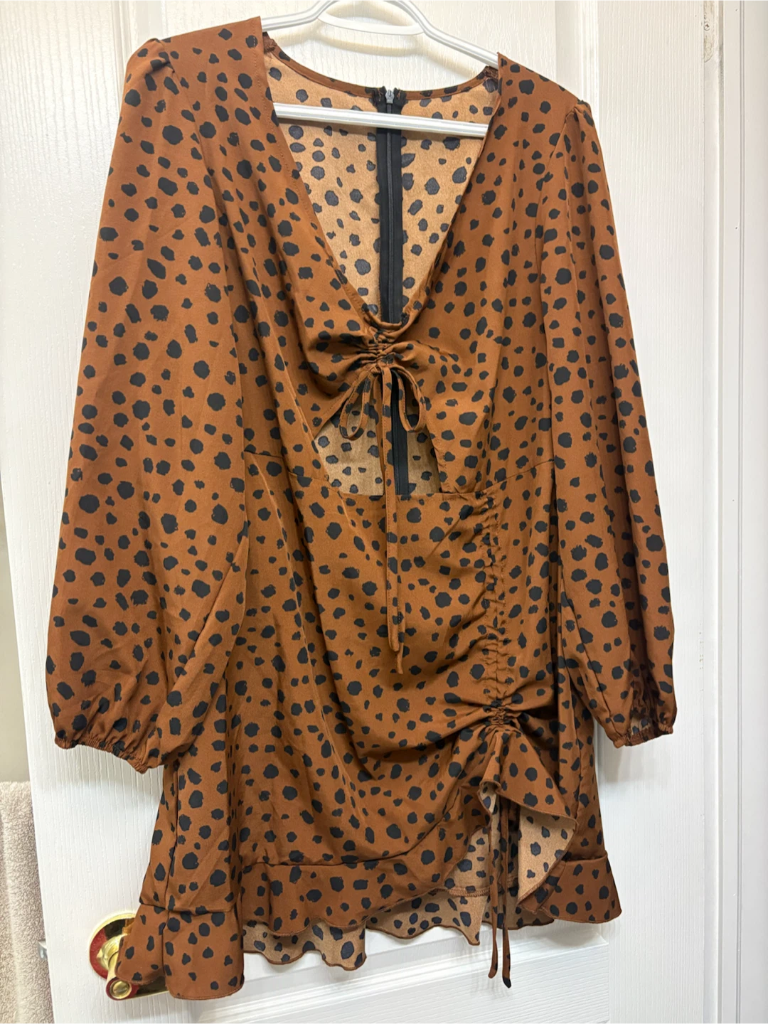 New Curve Brown Animal Print Dress