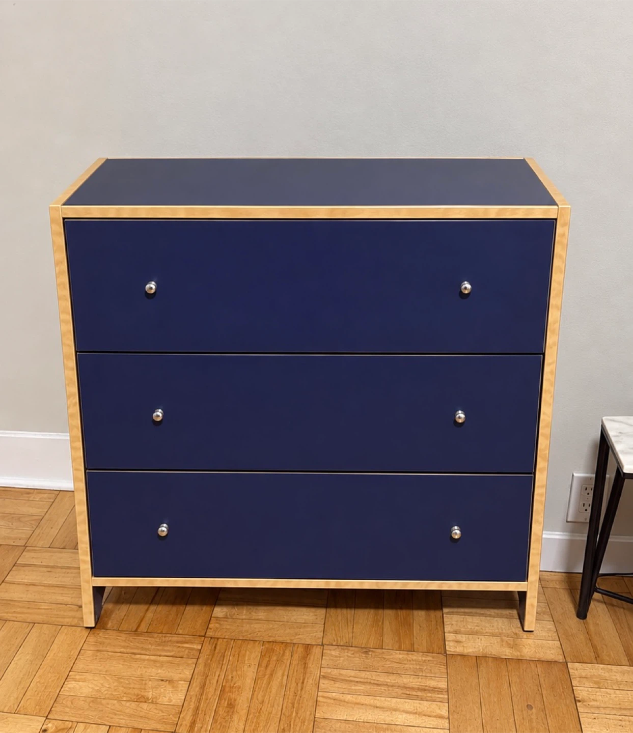 Navy Blue 3-Drawer Dresser / Chest