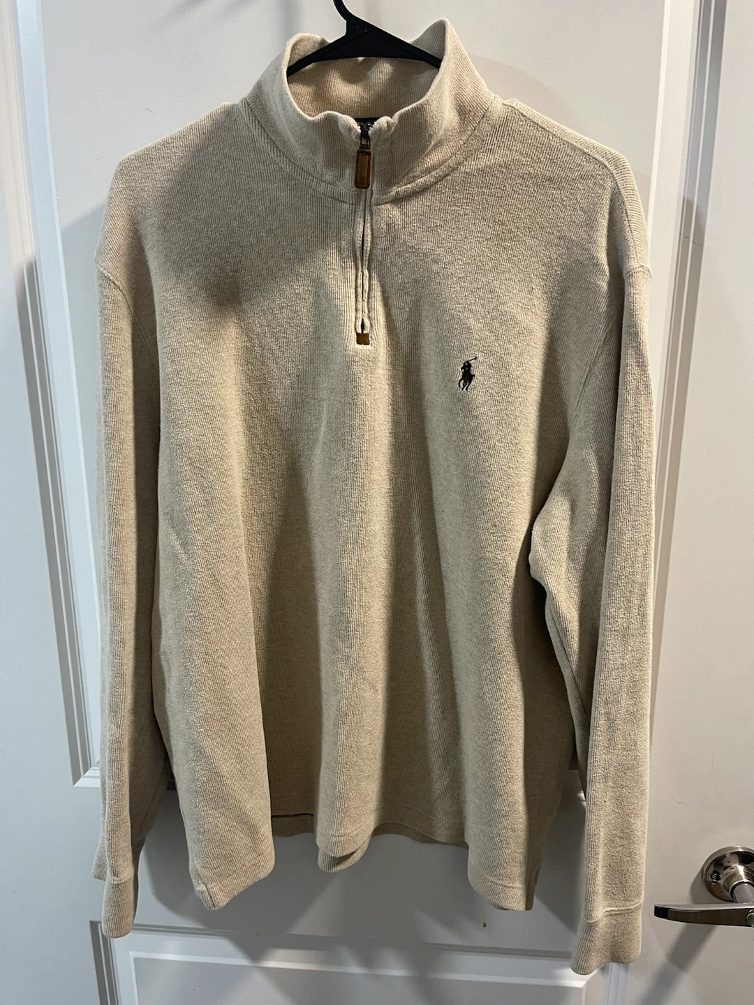 Polo Ralph Lauren Quarter-Zip Sweater Beige Size Large