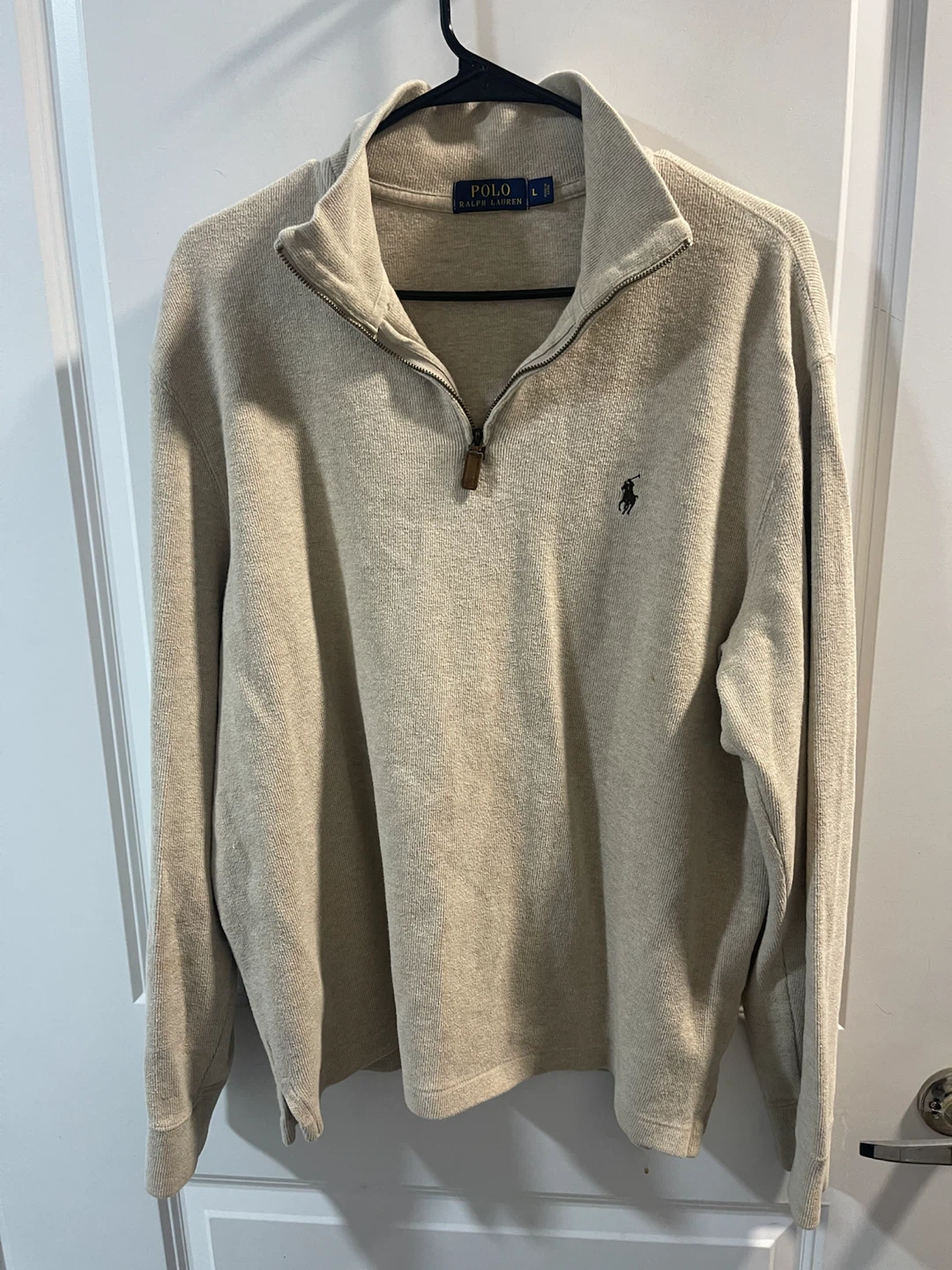 Polo Ralph Lauren Quarter-Zip Sweater Beige Size Large - photo 4