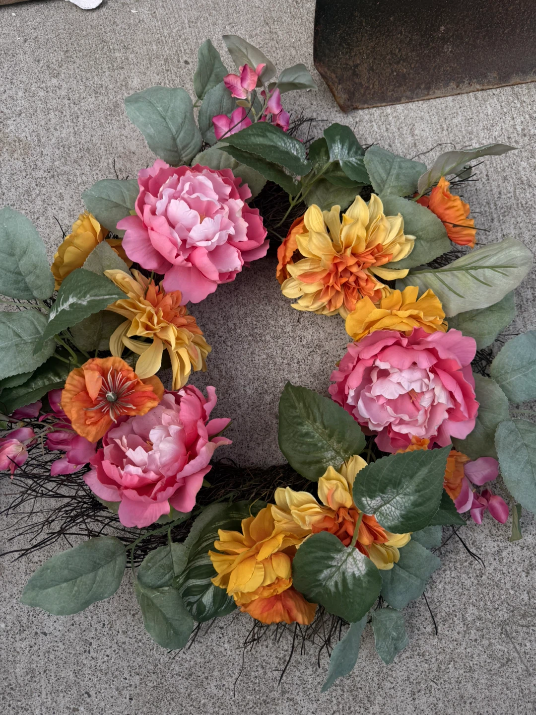 Set of Two Artificial Floral Wreaths