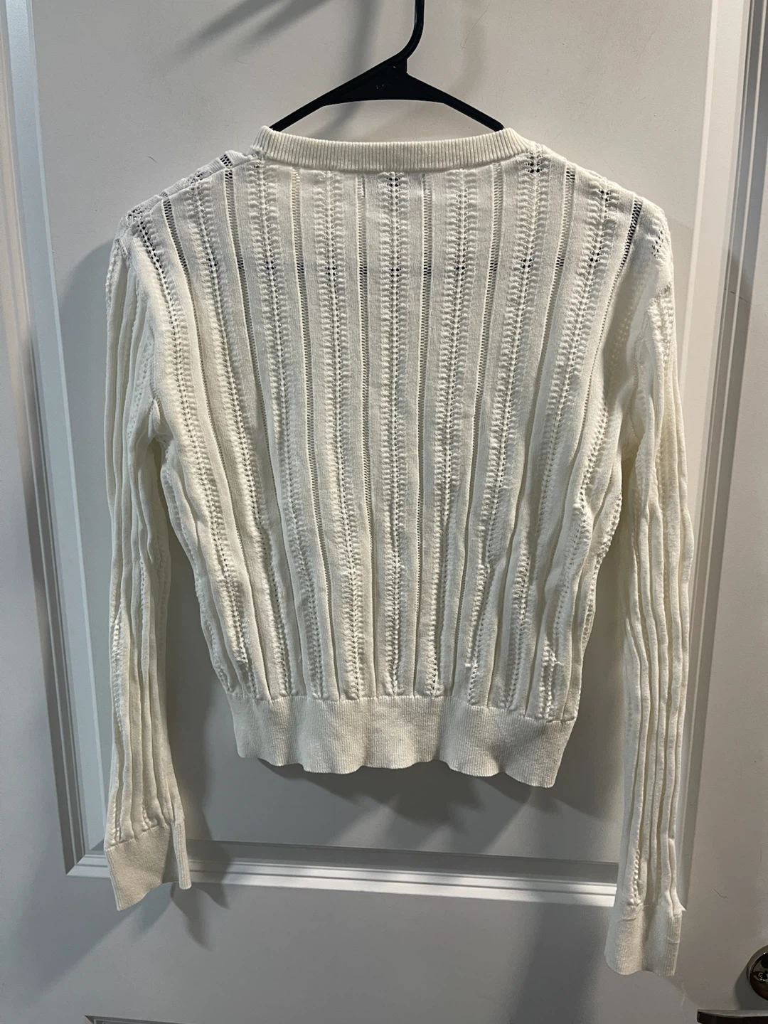 Argent White Cotton Knit Long Sleeve Sweater - photo 2