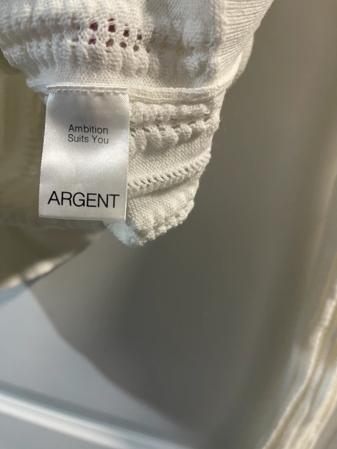 Argent White Cotton Knit Long Sleeve Sweater - photo 3