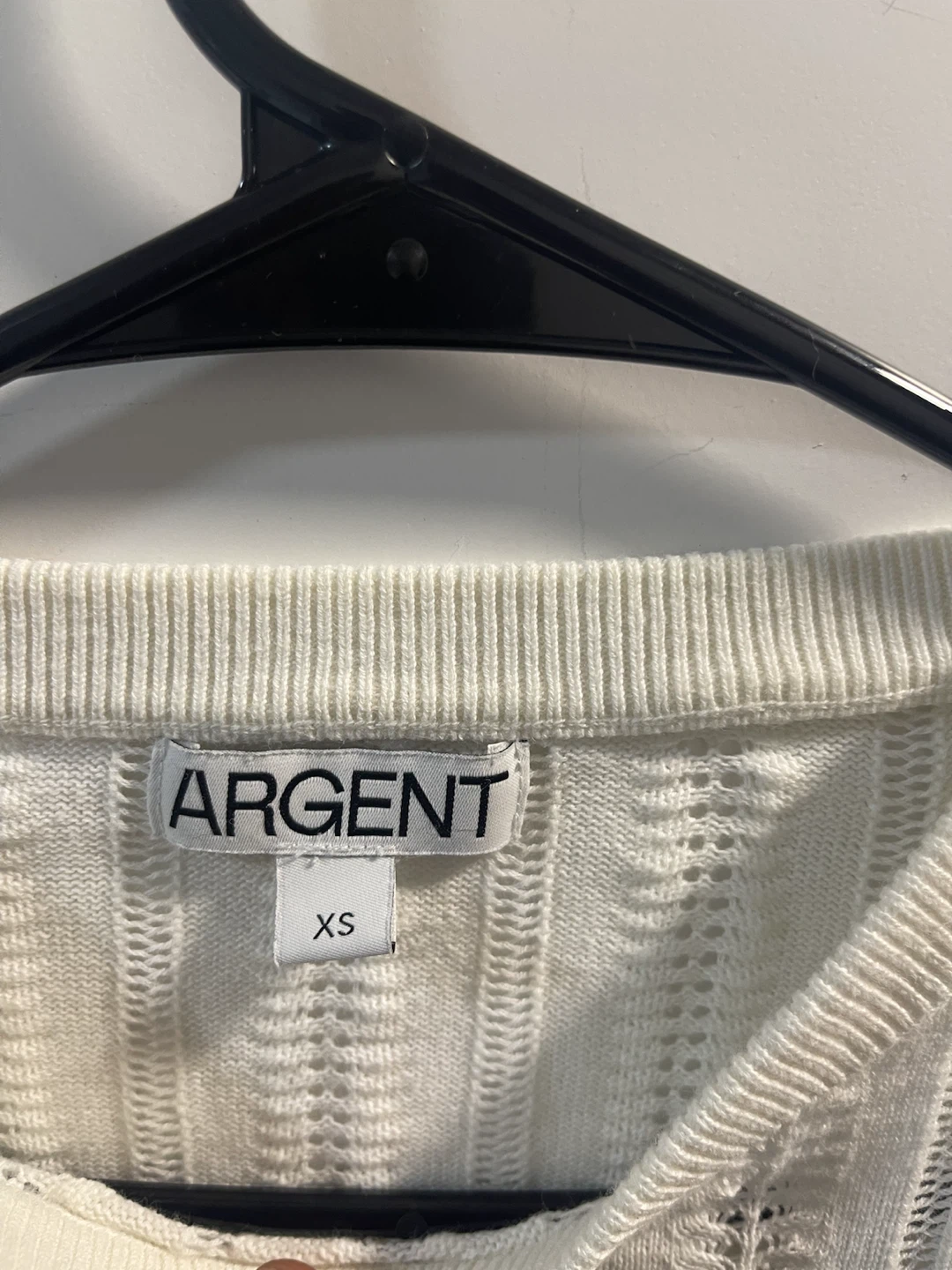 Argent White Cotton Knit Long Sleeve Sweater - photo 4