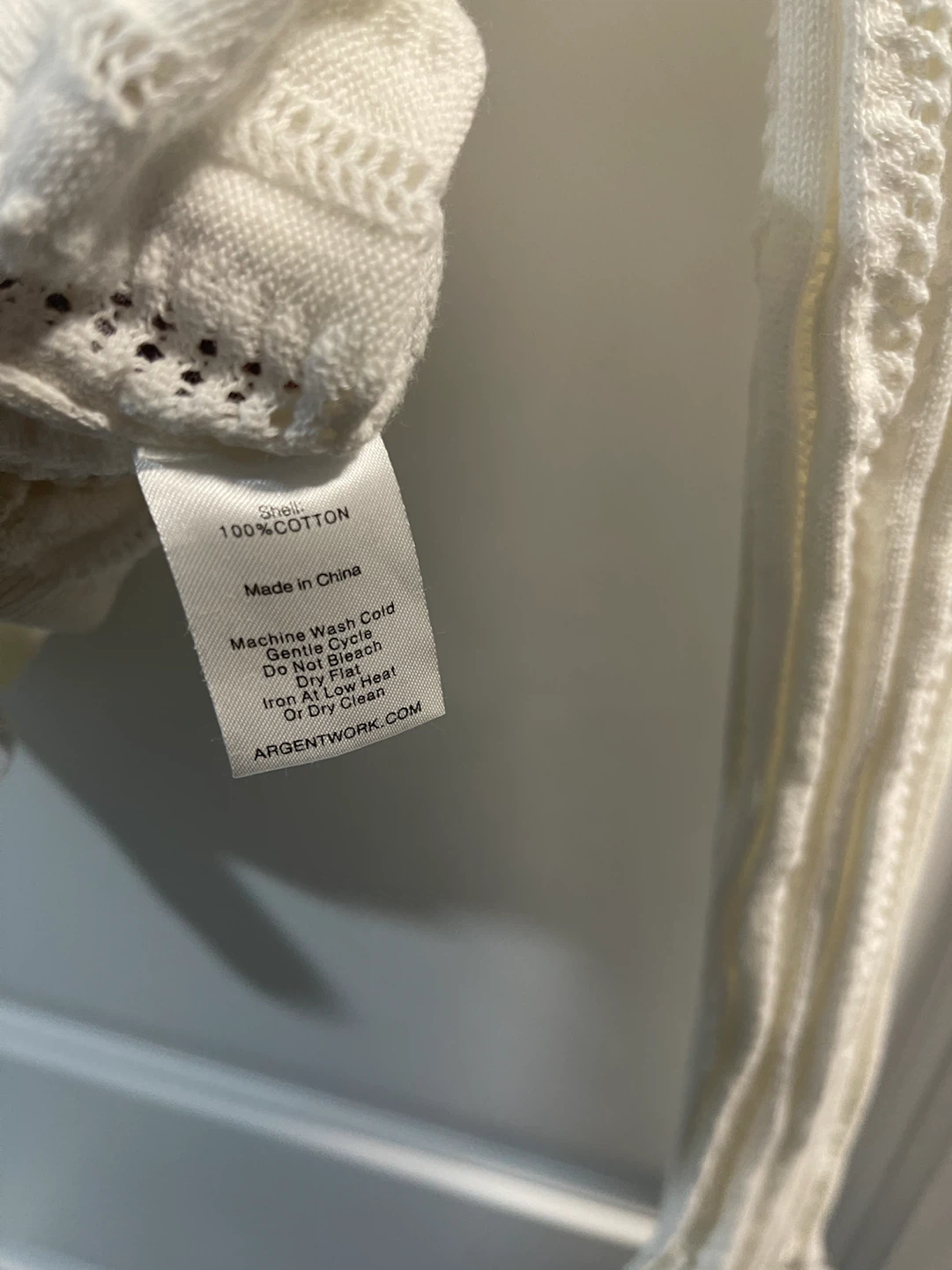 Argent White Cotton Knit Long Sleeve Sweater - photo 5