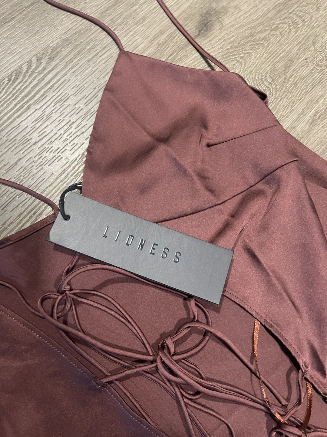 Lioness Brown Lace-Up Cami Top - photo 2