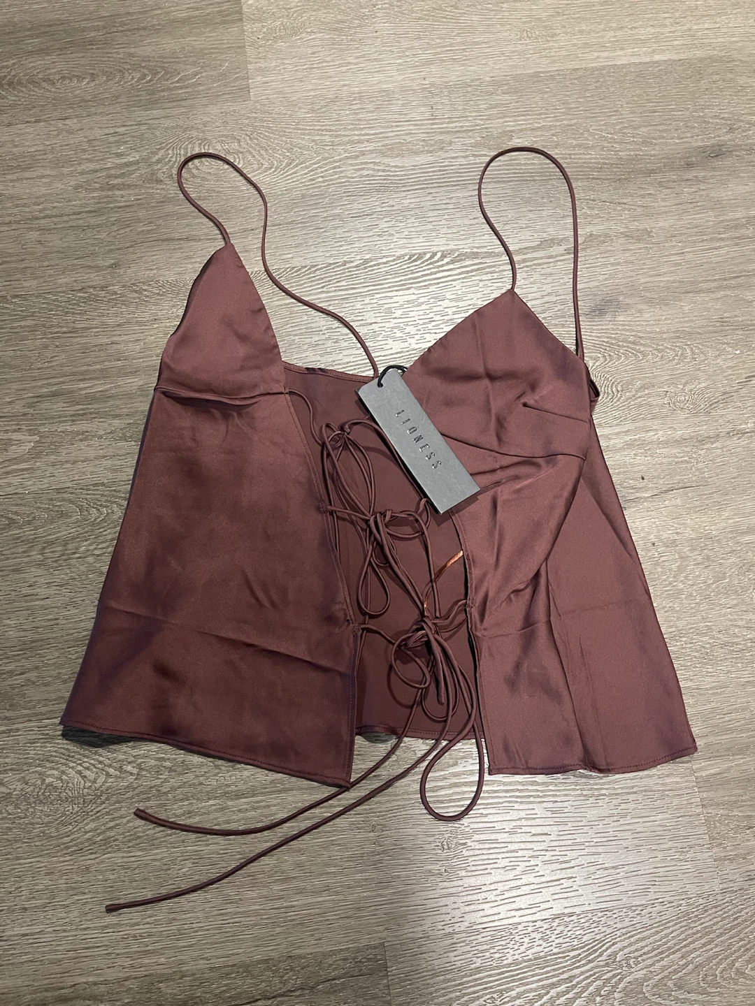 Lioness Brown Lace-Up Cami Top - photo 3