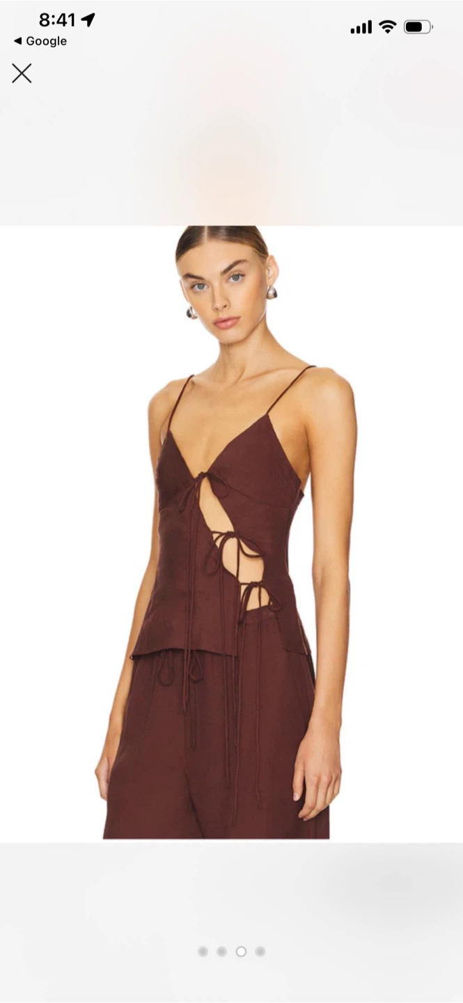 Lioness Brown Lace-Up Cami Top - photo 4