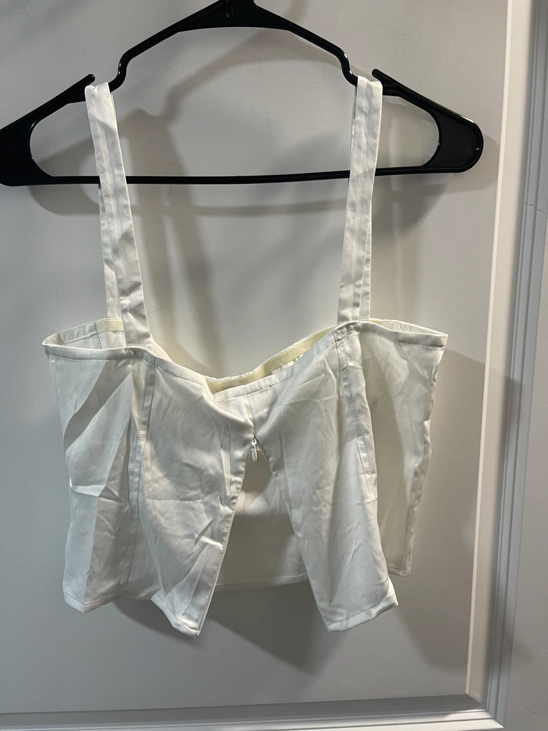 Danielle Bernstein White Corset Crop Top