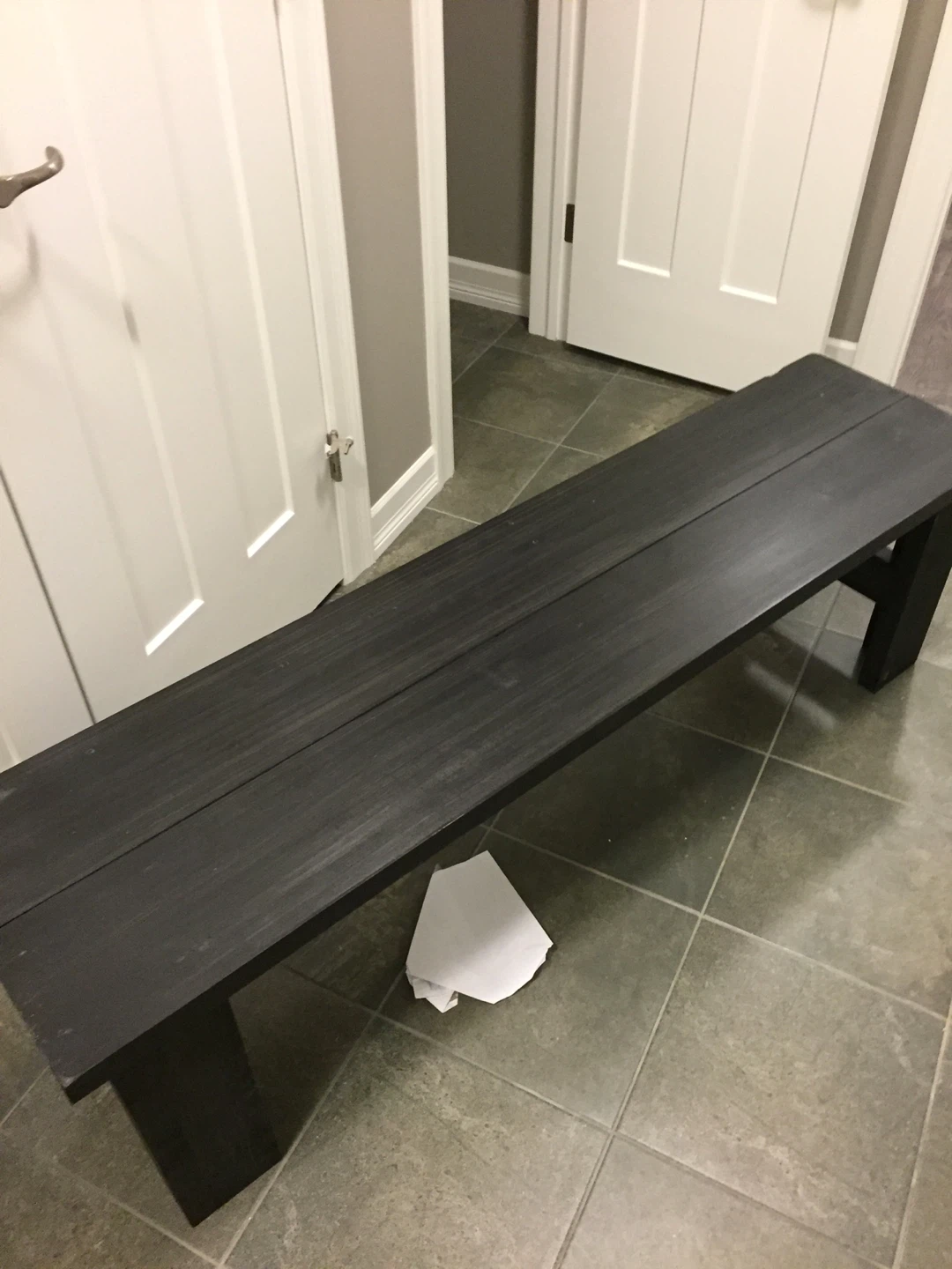Dark Wood Dining Bench - photo 2