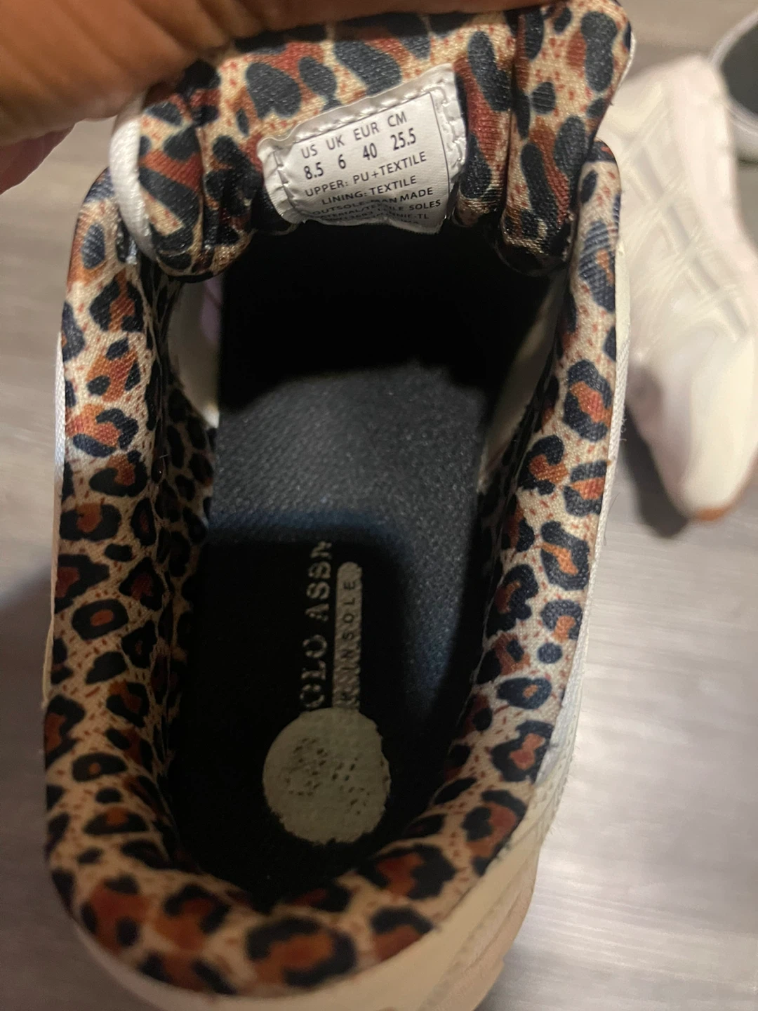 U.S. Polo Assn. Sneakers, White and Leopard Print, Size 8.5 - photo 3