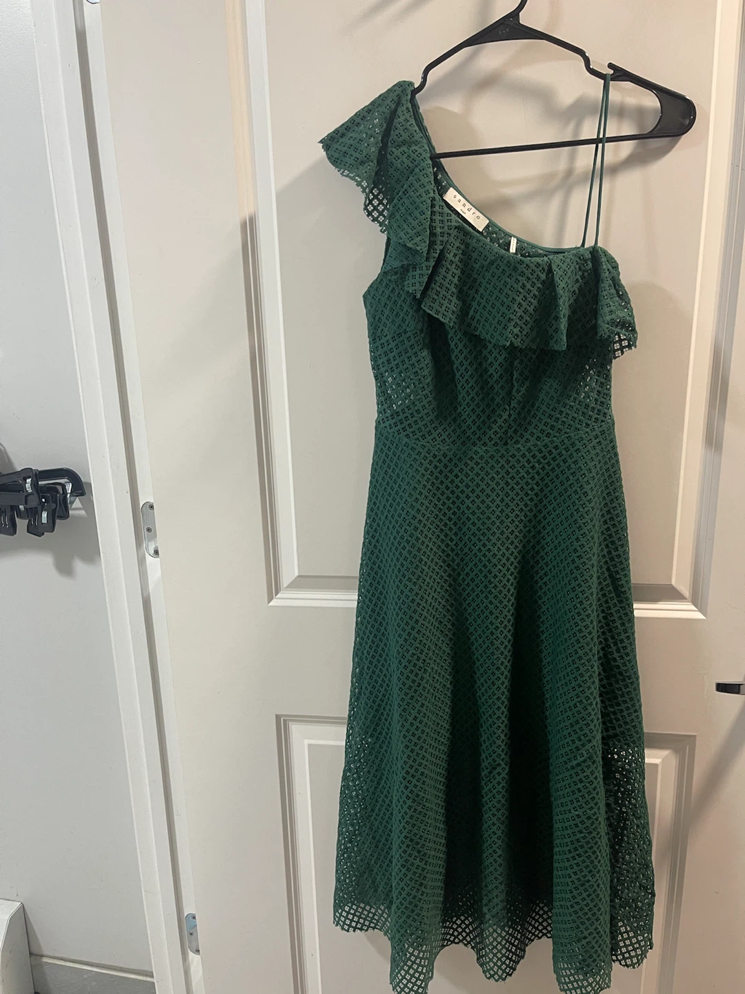 Sandro Paris One-Shoulder Ruffle Dress