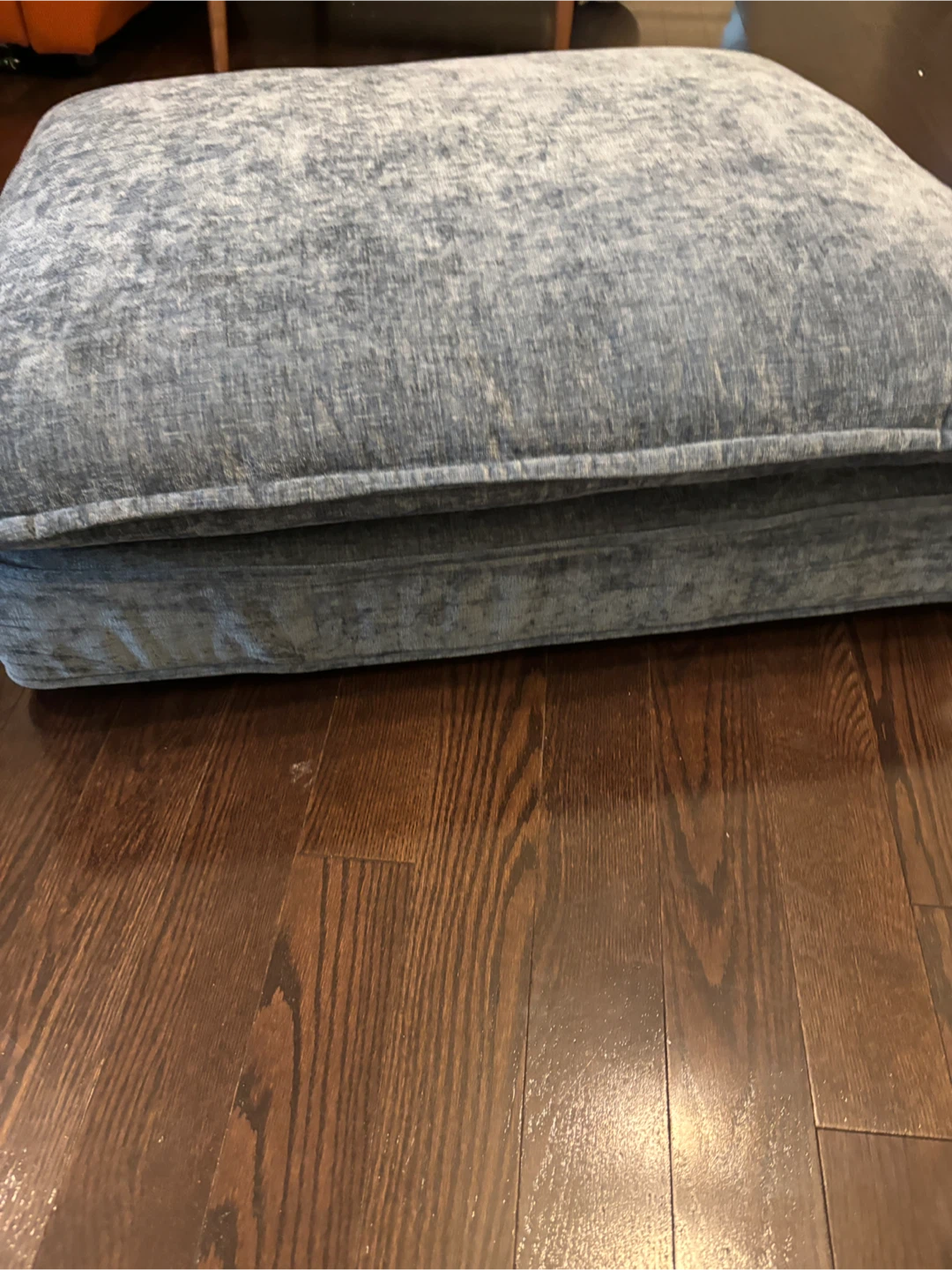 Blue Upholstered floor Ottoman