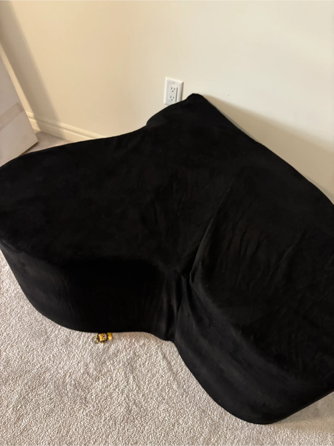 Black Velvet love Bean Bag Chair