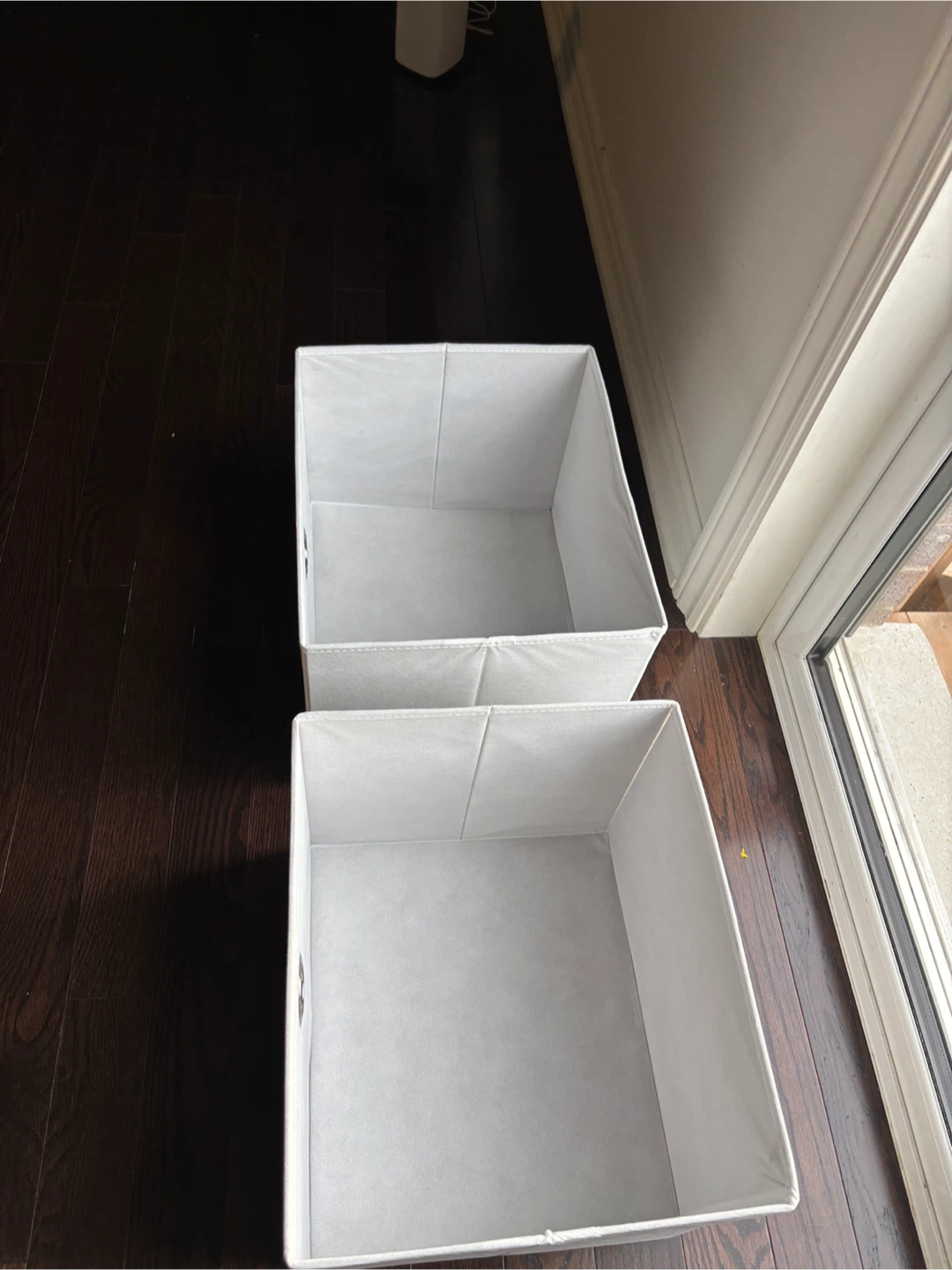 Set of 2 Beige Fabric Storage Bins - photo 3