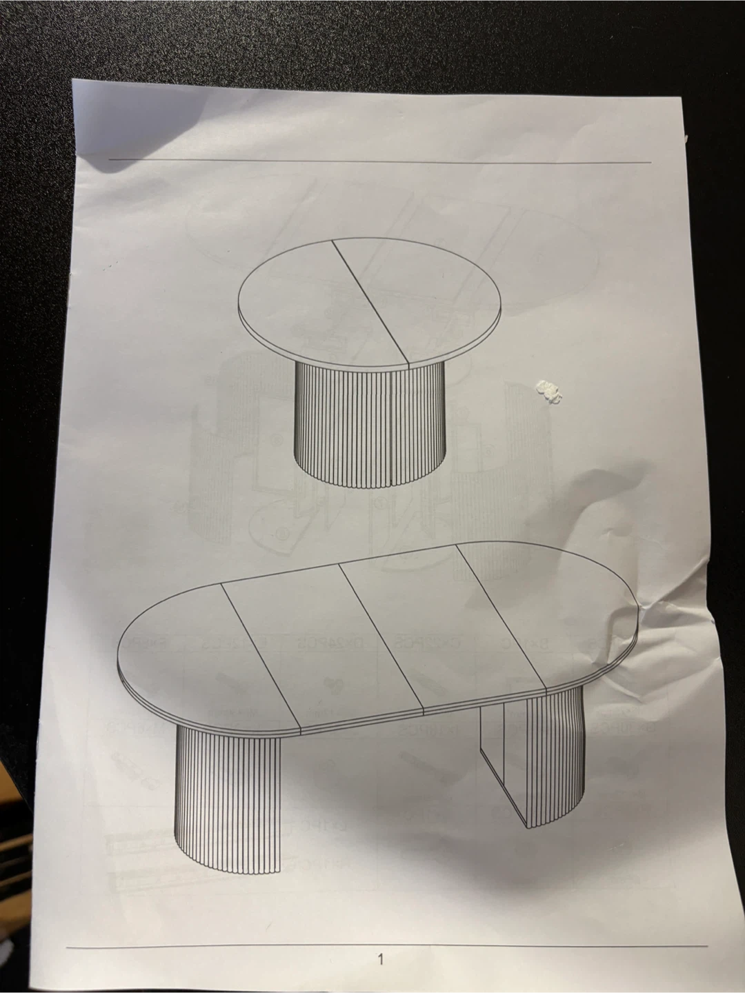 Extendable Wood fluted Dining Table