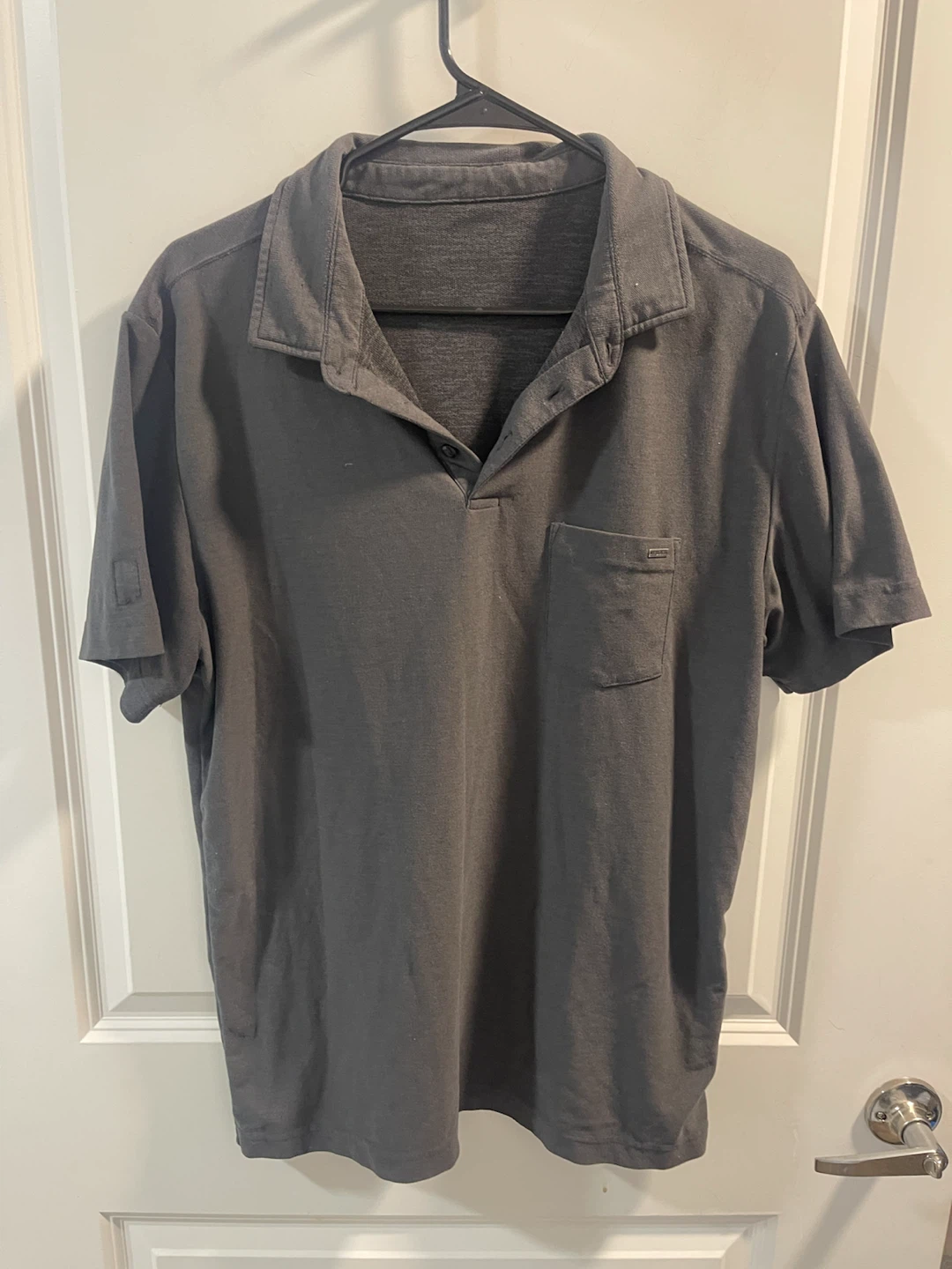Vuori Men's Gray Polo Shirt Size Large