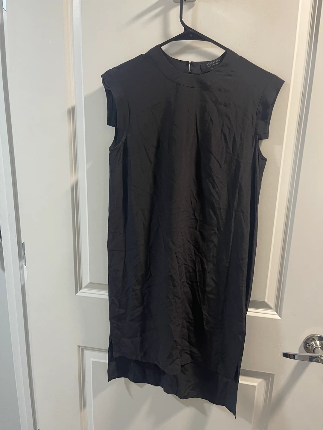 AllSaints 100% Silk Black Dress US 2