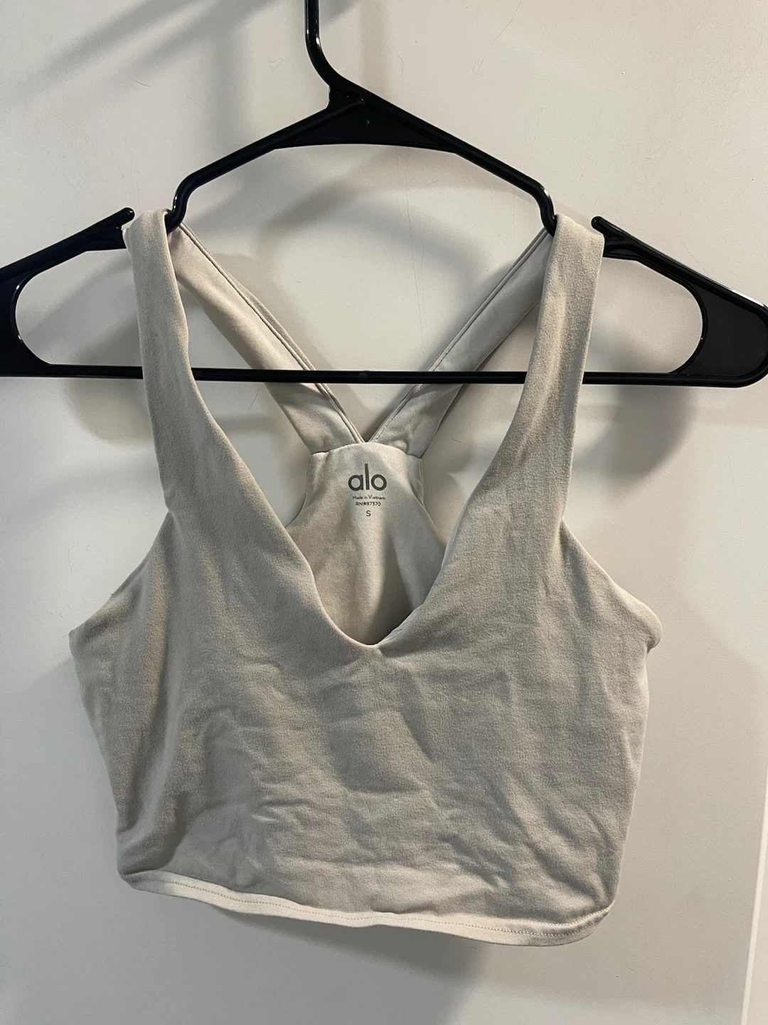 Alo Yoga Crop Tank Top Light Gray - photo 5
