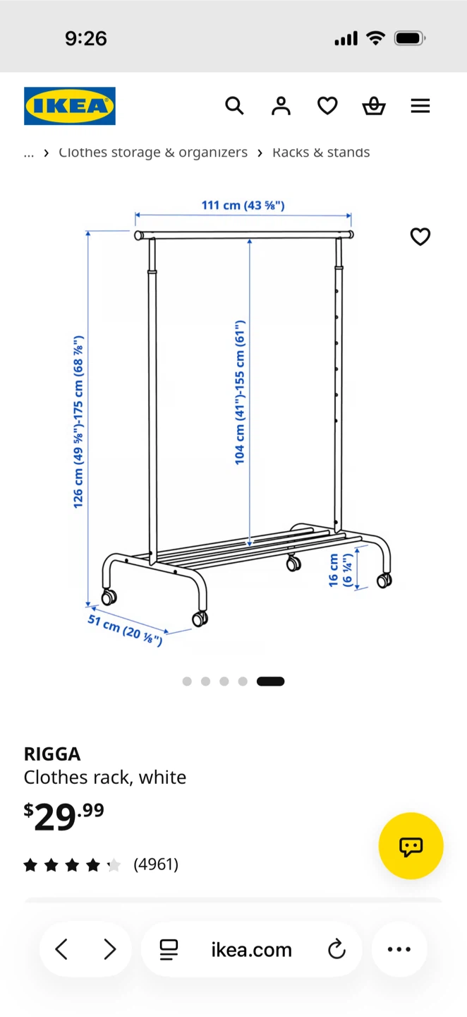 IKEA clothes rack must be gone today $15!takes it - photo 2