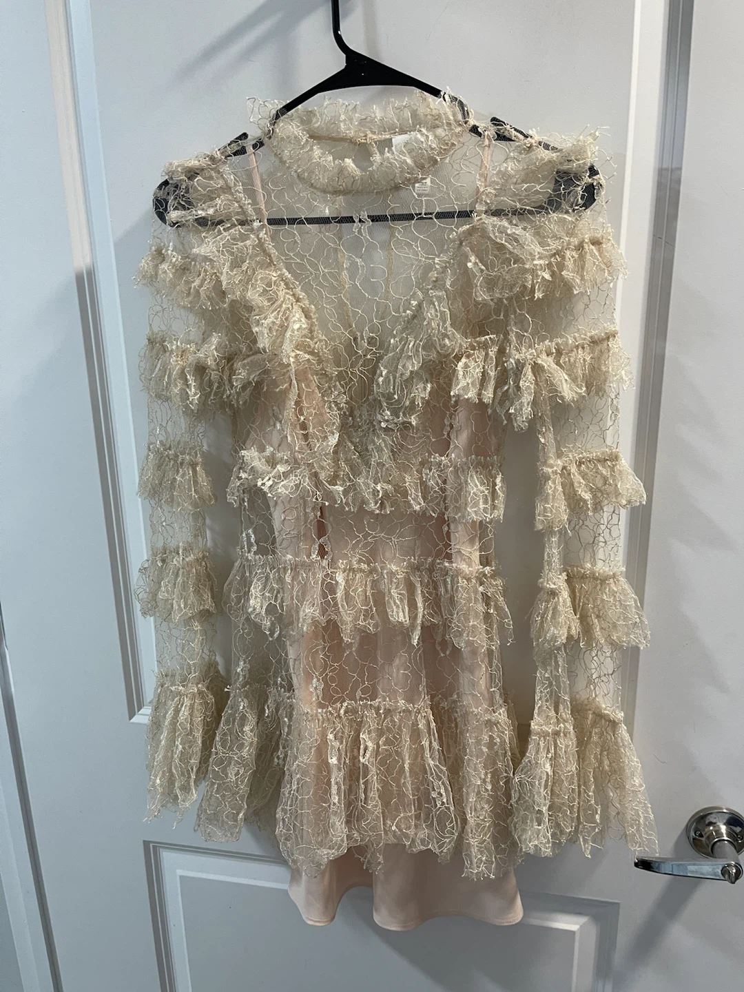 Alice McCall Cream Lace Tiered Mini Dress - photo 4