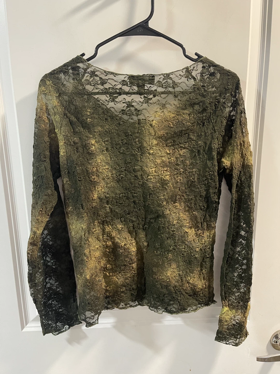 Qubha Olive Lace Long Sleeve Top - photo 3
