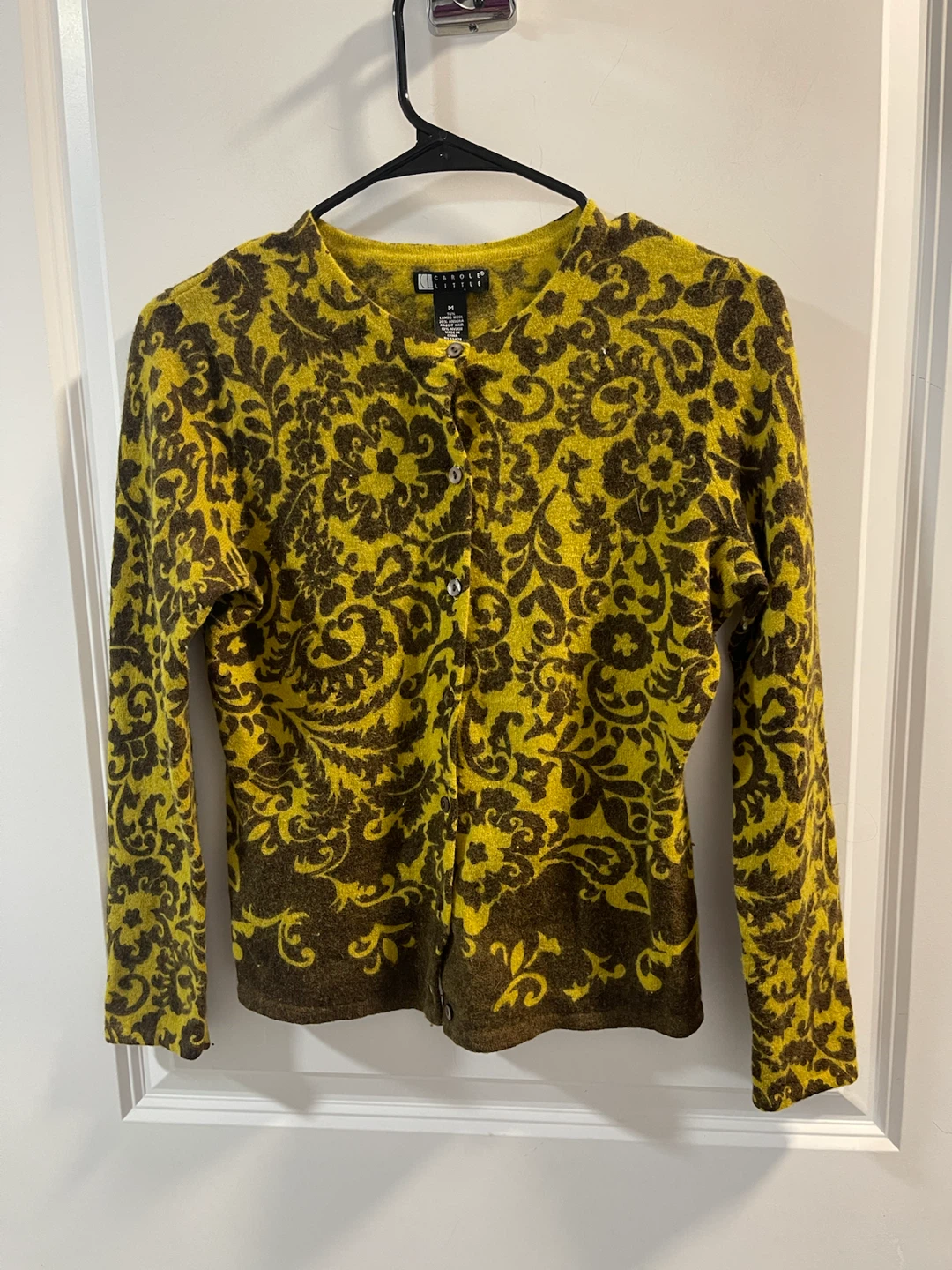 Carole Little Lambs Wool Cardigan Medium