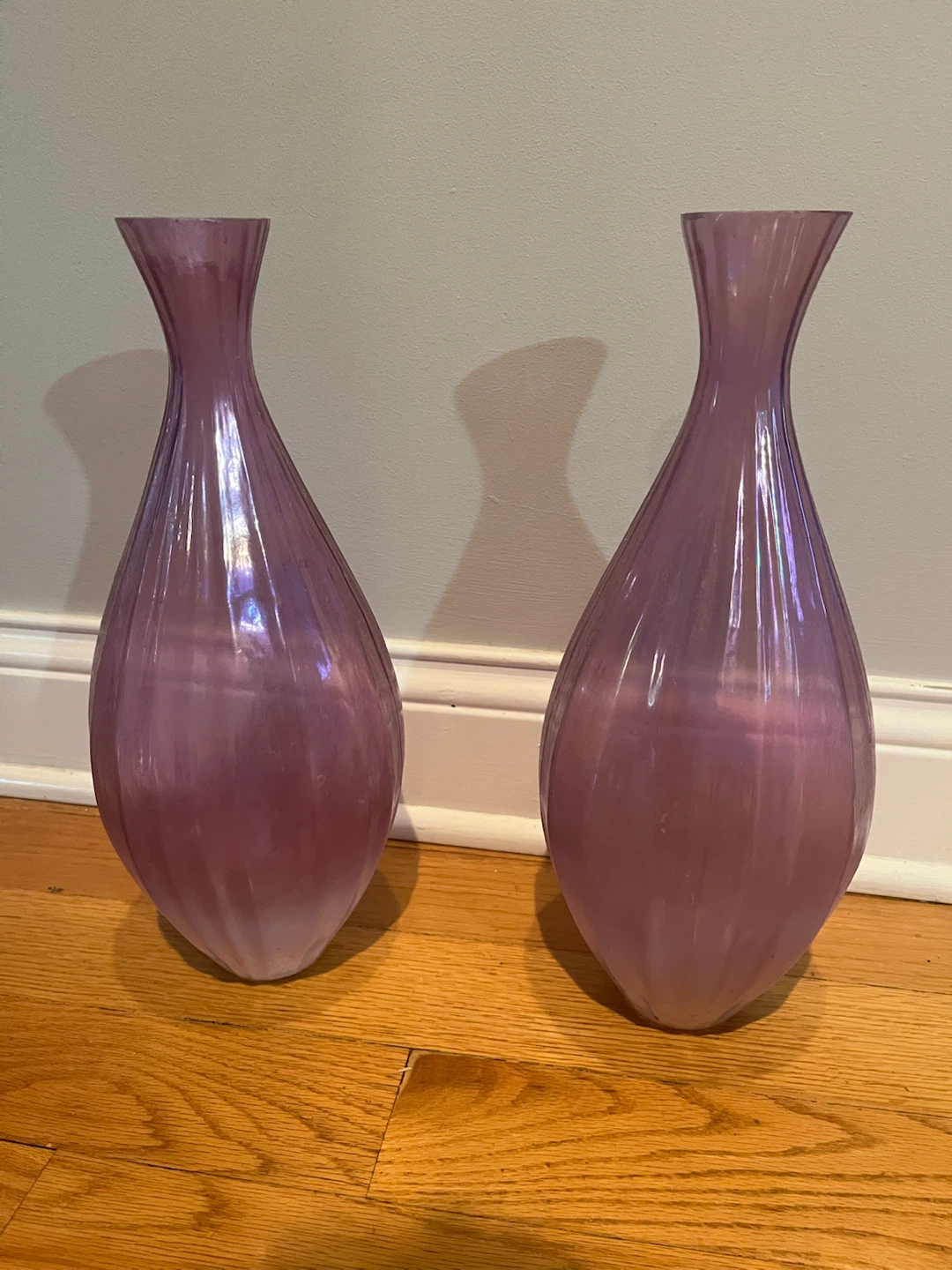Two Purple Glass Vases - photo 2