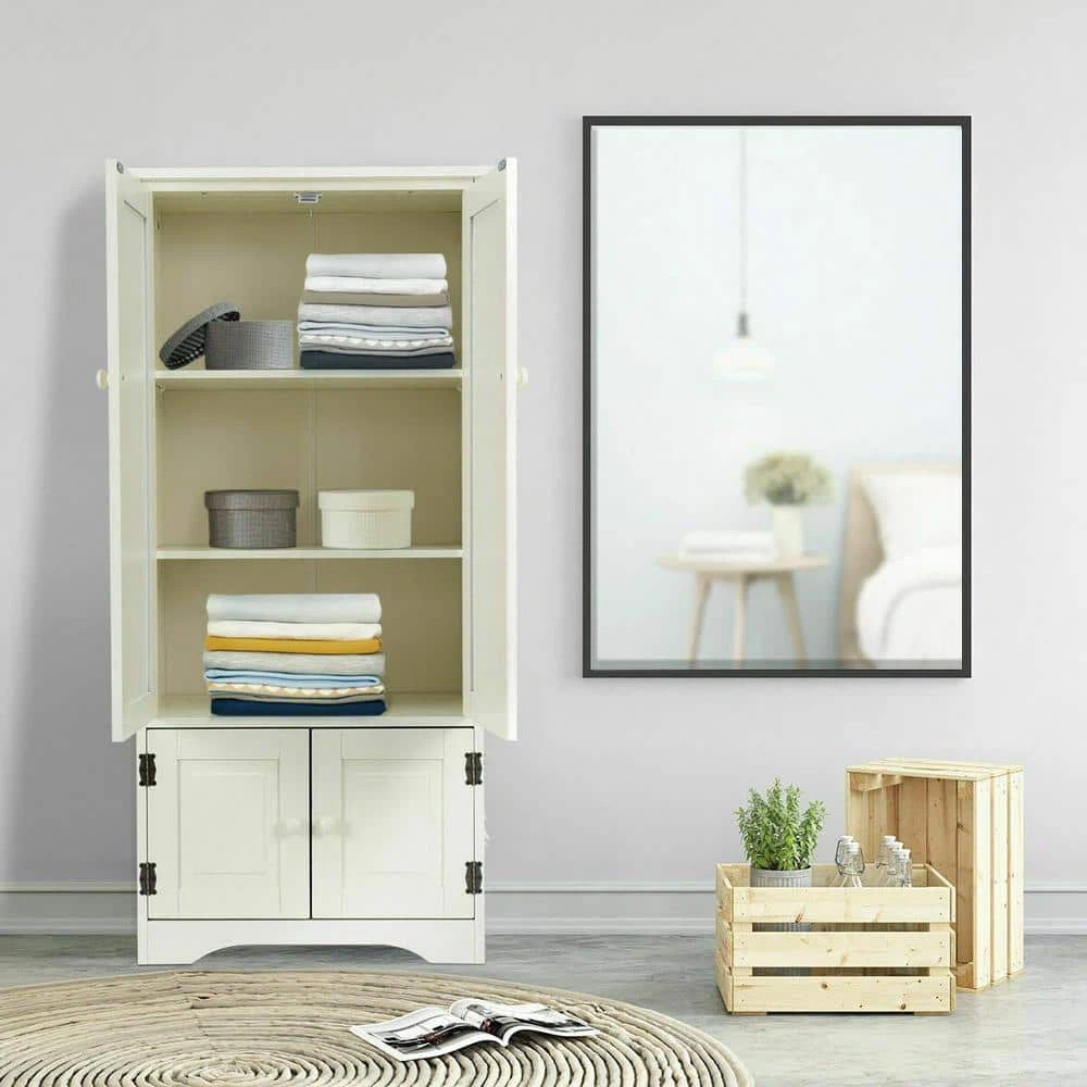 Buylateral Tall 4 Door Pantry Storage Cabinet White - photo 3