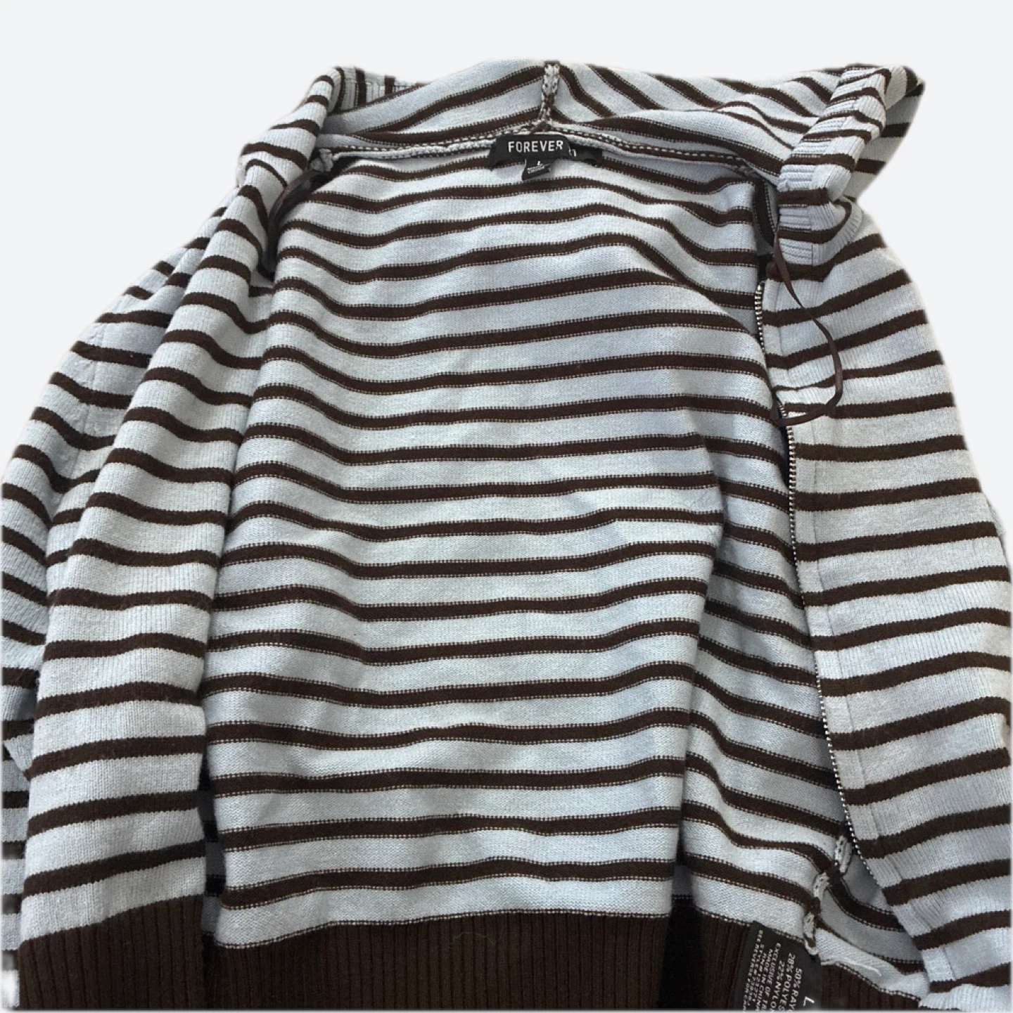 Forever 21 Striped Zip-Up Hoodie