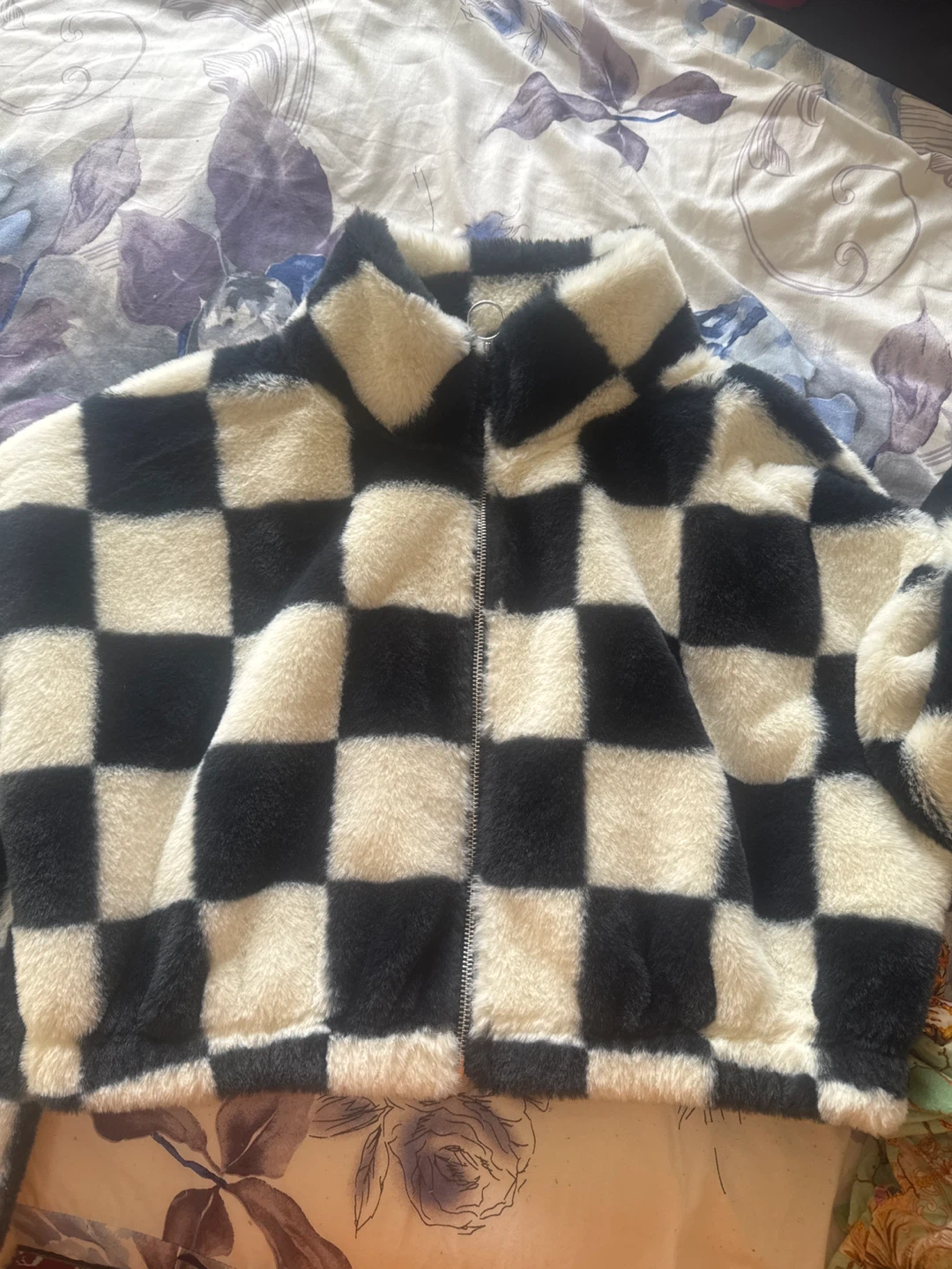 Streetwear Society Faux Fur Checkerboard Jacket - photo 2