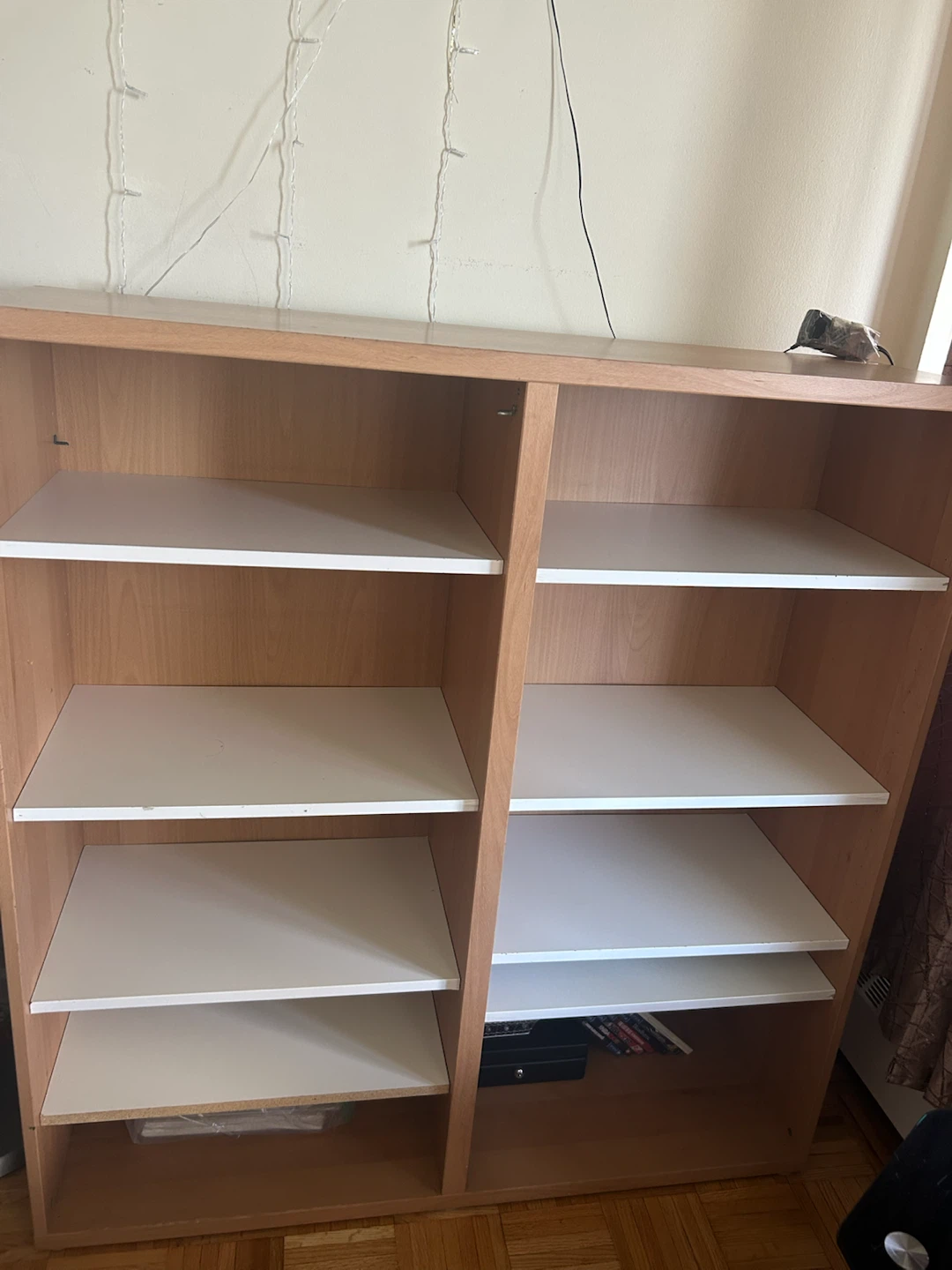 Double Column Wooden Bookshelf
