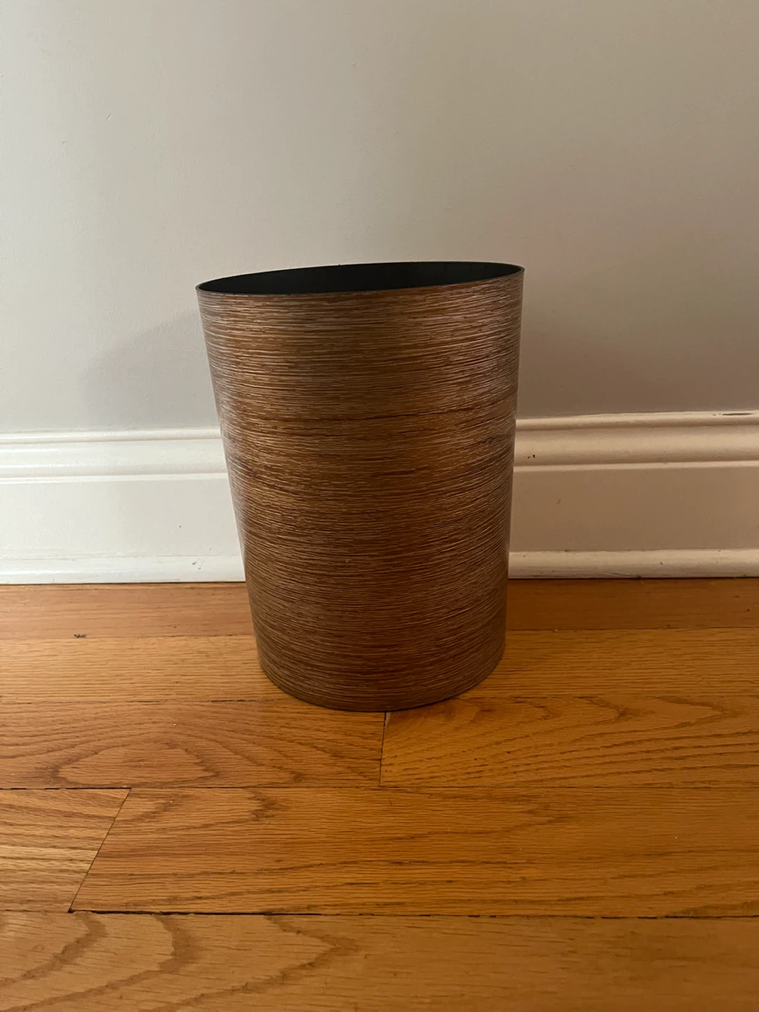 Wood Grain Wastebasket