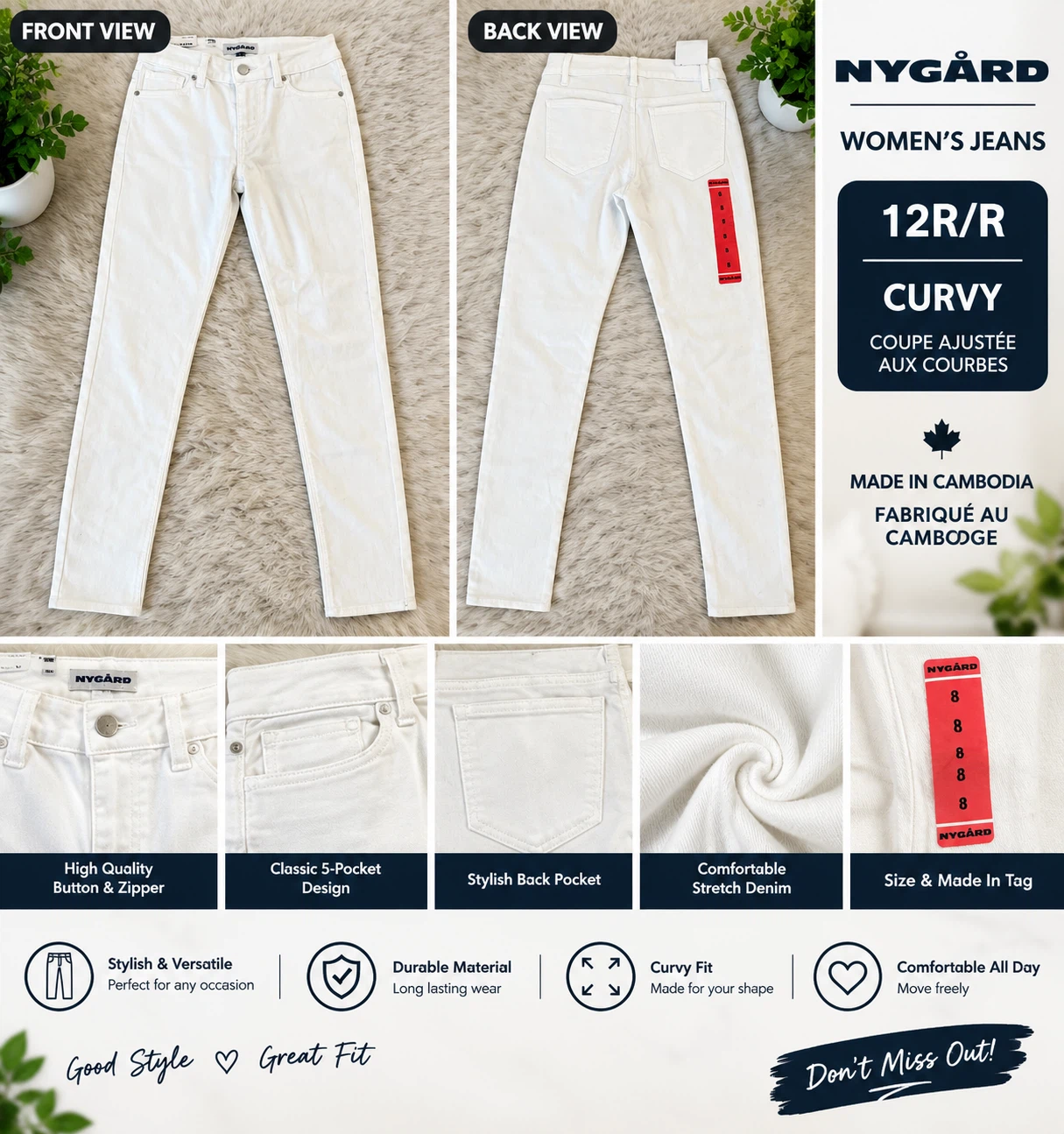 Nygard Curvy Women's Jeans Size 12R/R