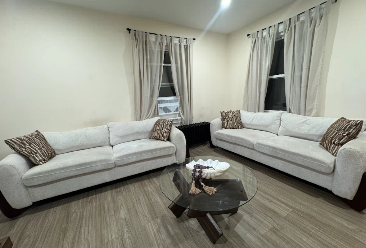 Set of Two Cream Boucle sofas and Coffee Table - photo 3