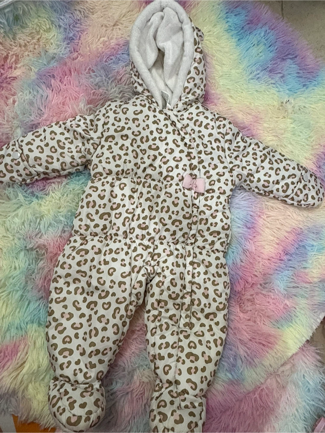 Baby leopard print snowsuit